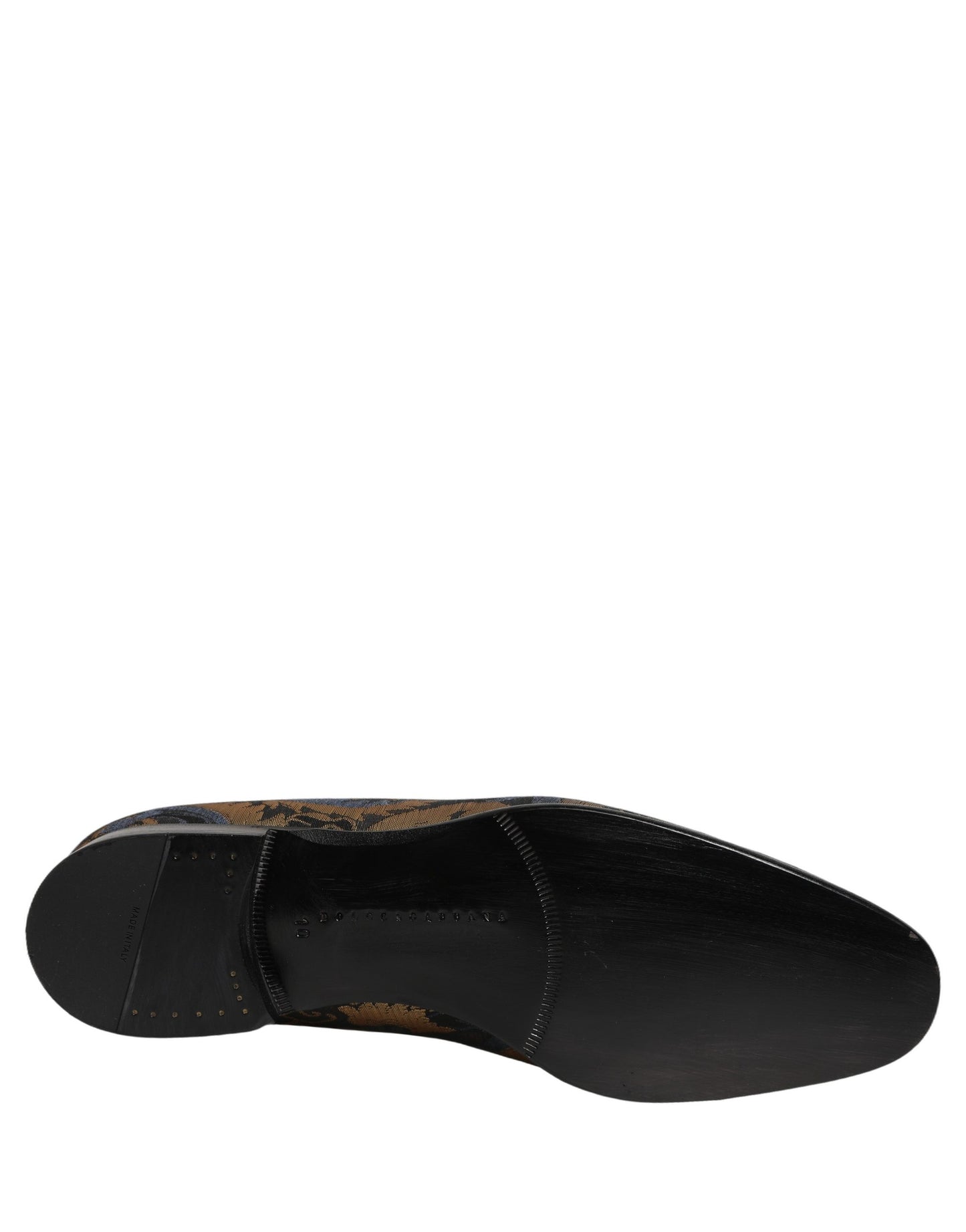 Dolce & Gabbana Blue Brocade Slip On Men Dress Loafers Shoes Curated Luxury Accessories by Orvyn