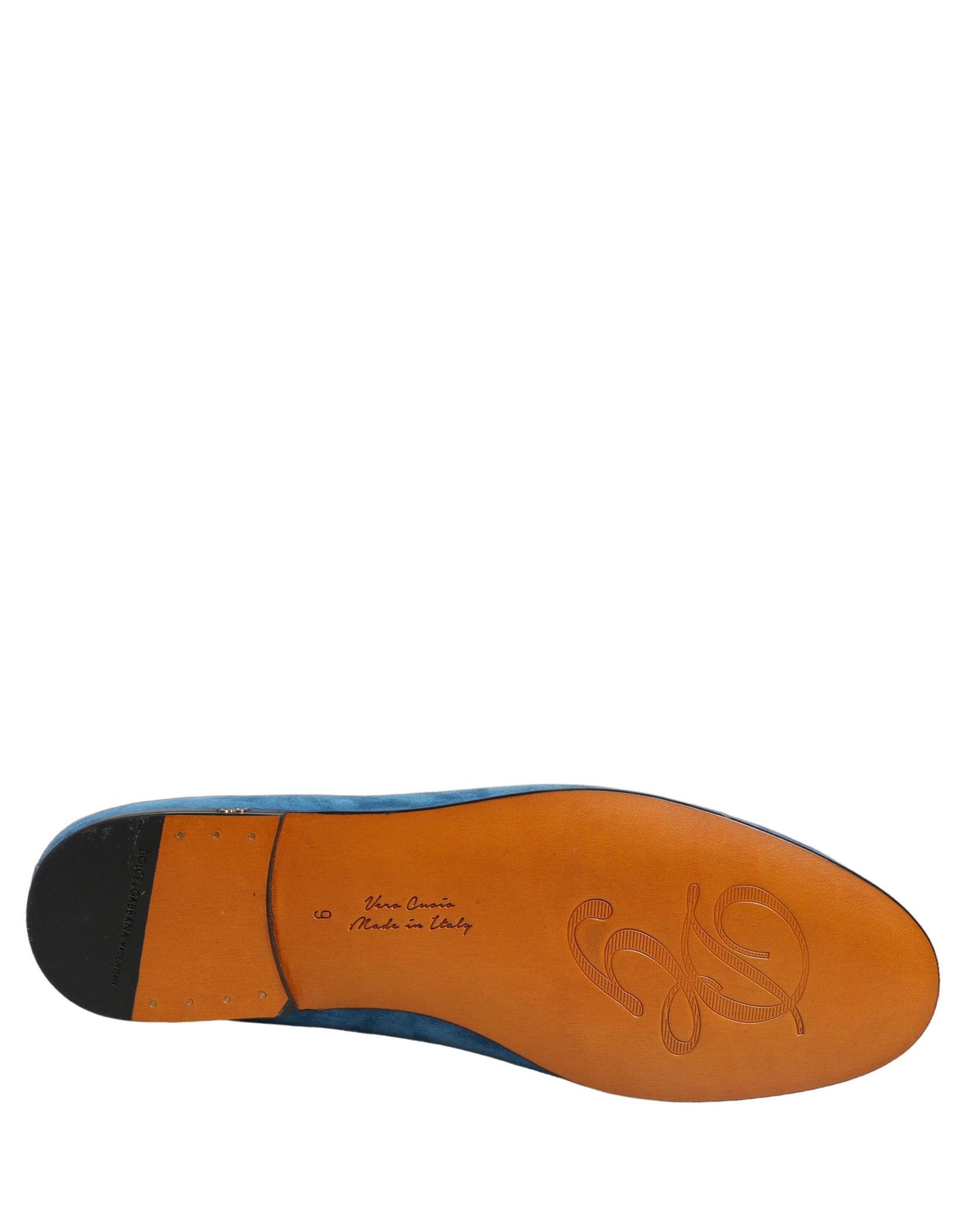 Dolce & Gabbana Blue Velvet Slip On Men Flats Loafers Shoes Curated Luxury Accessories by Orvyn