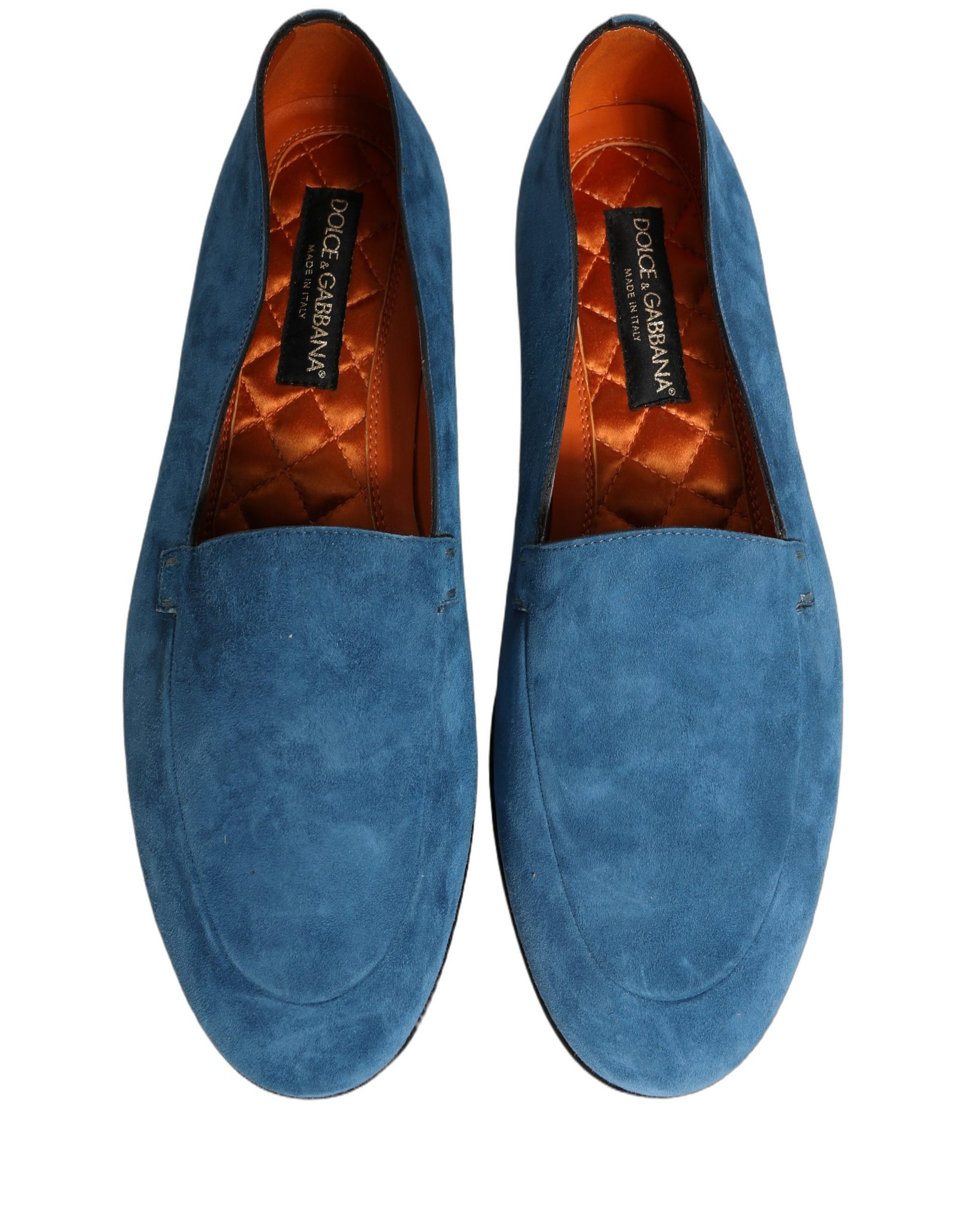 Dolce & Gabbana Blue Velvet Slip On Men Flats Loafers Shoes Curated Luxury Accessories by Orvyn