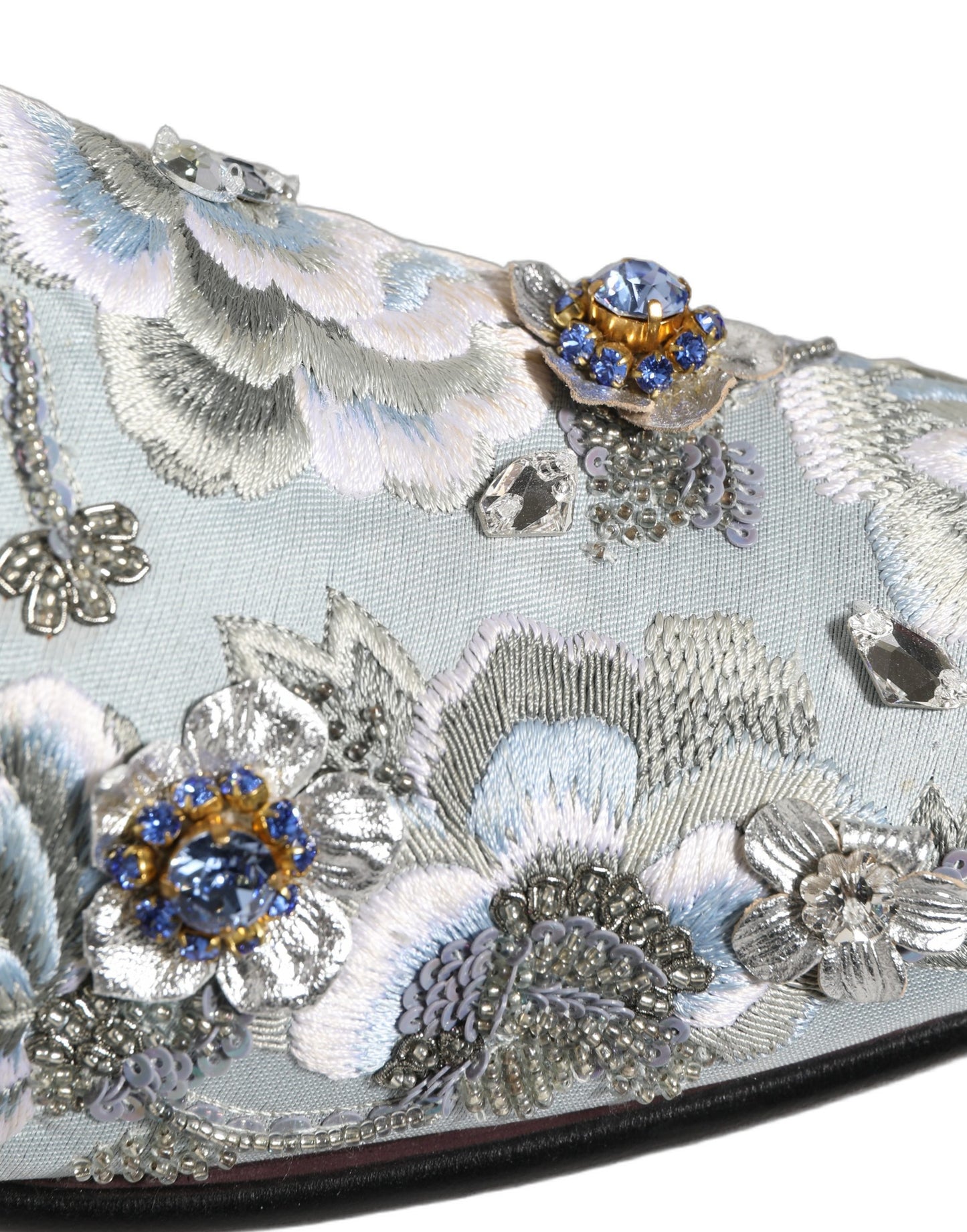Dolce & Gabbana White Floral Embellished Men Loafers  Shoes Curated Luxury Accessories by Orvyn