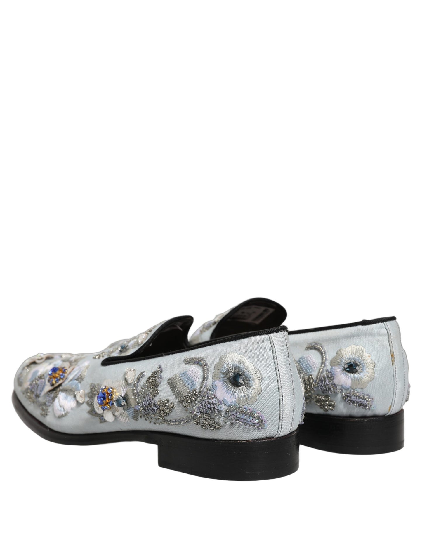 Dolce & Gabbana White Floral Embellished Men Loafers  Shoes Curated Luxury Accessories by Orvyn