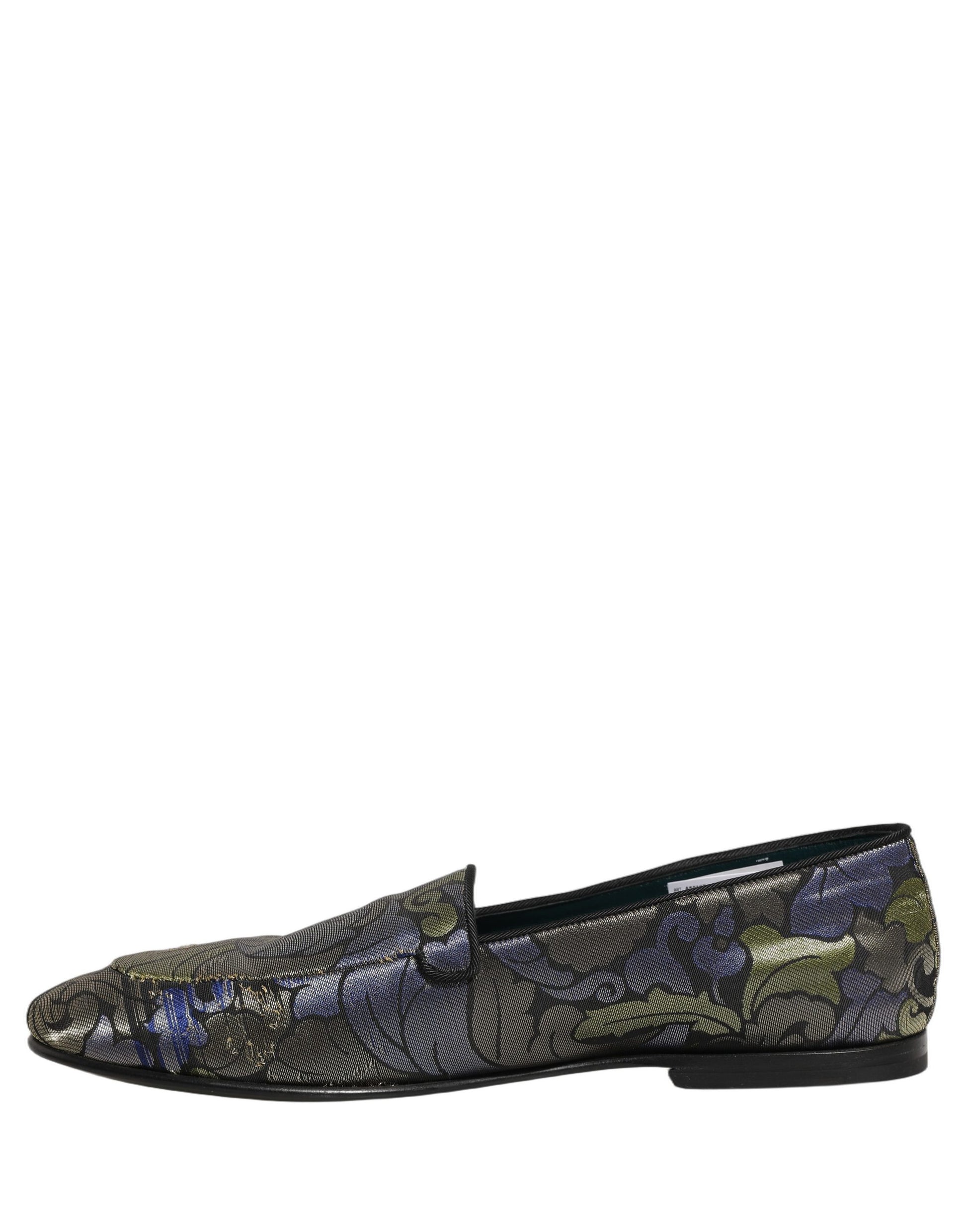 Dolce & Gabbana Multicolor Floral Jacquard Men Loafers Shoes Curated Luxury Accessories by Orvyn