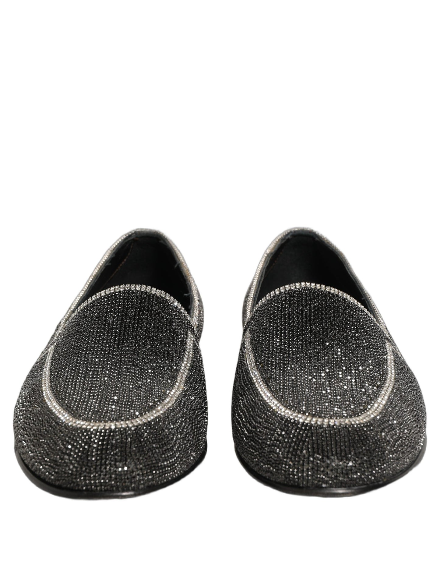 Dolce & Gabbana Black Crystal Embellished Men Loafers Shoes Curated Luxury Accessories by Orvyn