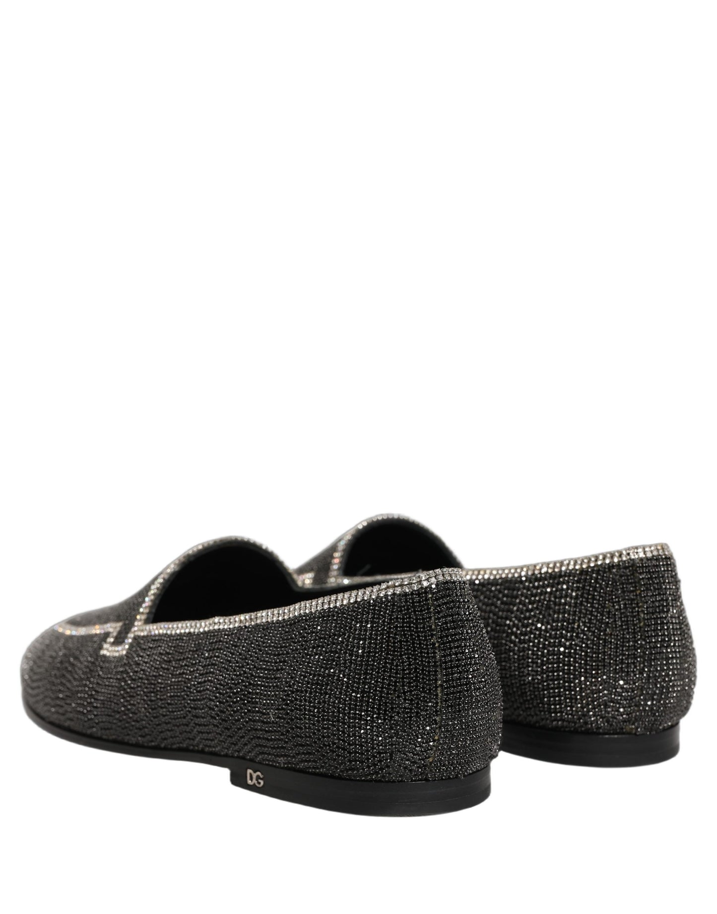 Dolce & Gabbana Black Crystal Embellished Men Loafers Shoes Curated Luxury Accessories by Orvyn