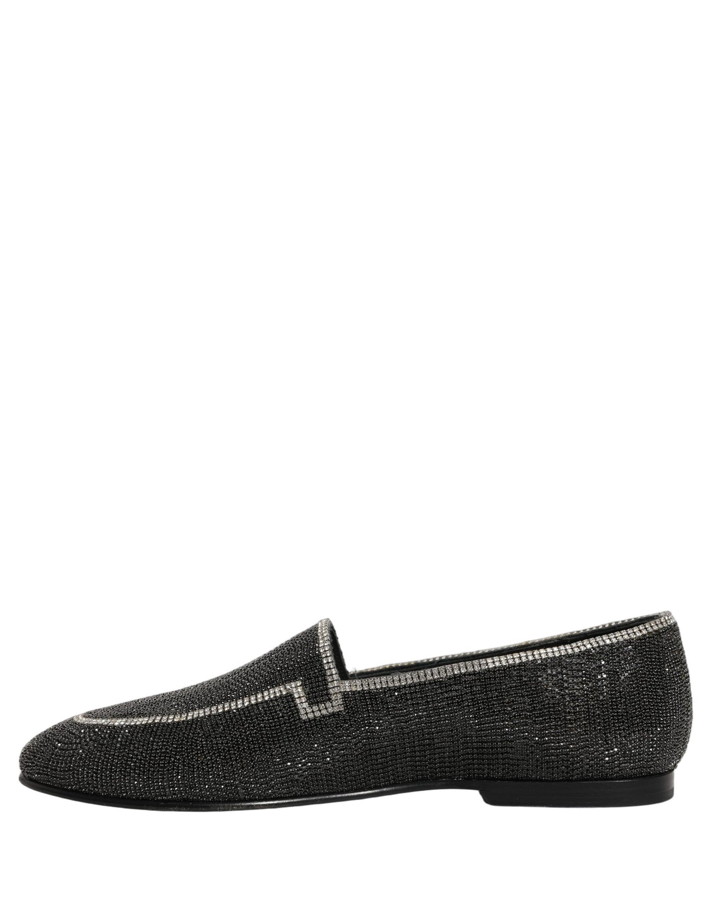 Dolce & Gabbana Black Crystal Embellished Men Loafers Shoes Curated Luxury Accessories by Orvyn