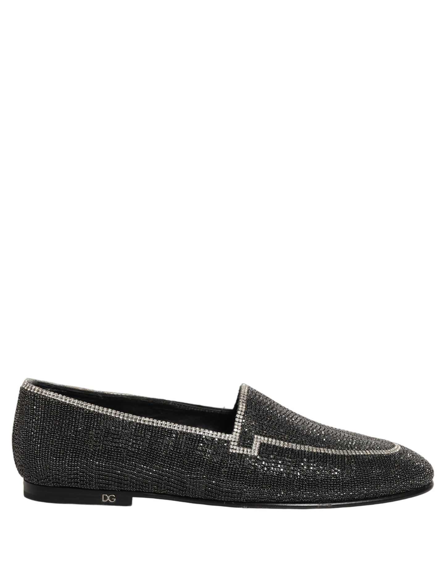 Dolce & Gabbana Black Crystal Embellished Men Loafers Shoes Curated Luxury Accessories by Orvyn