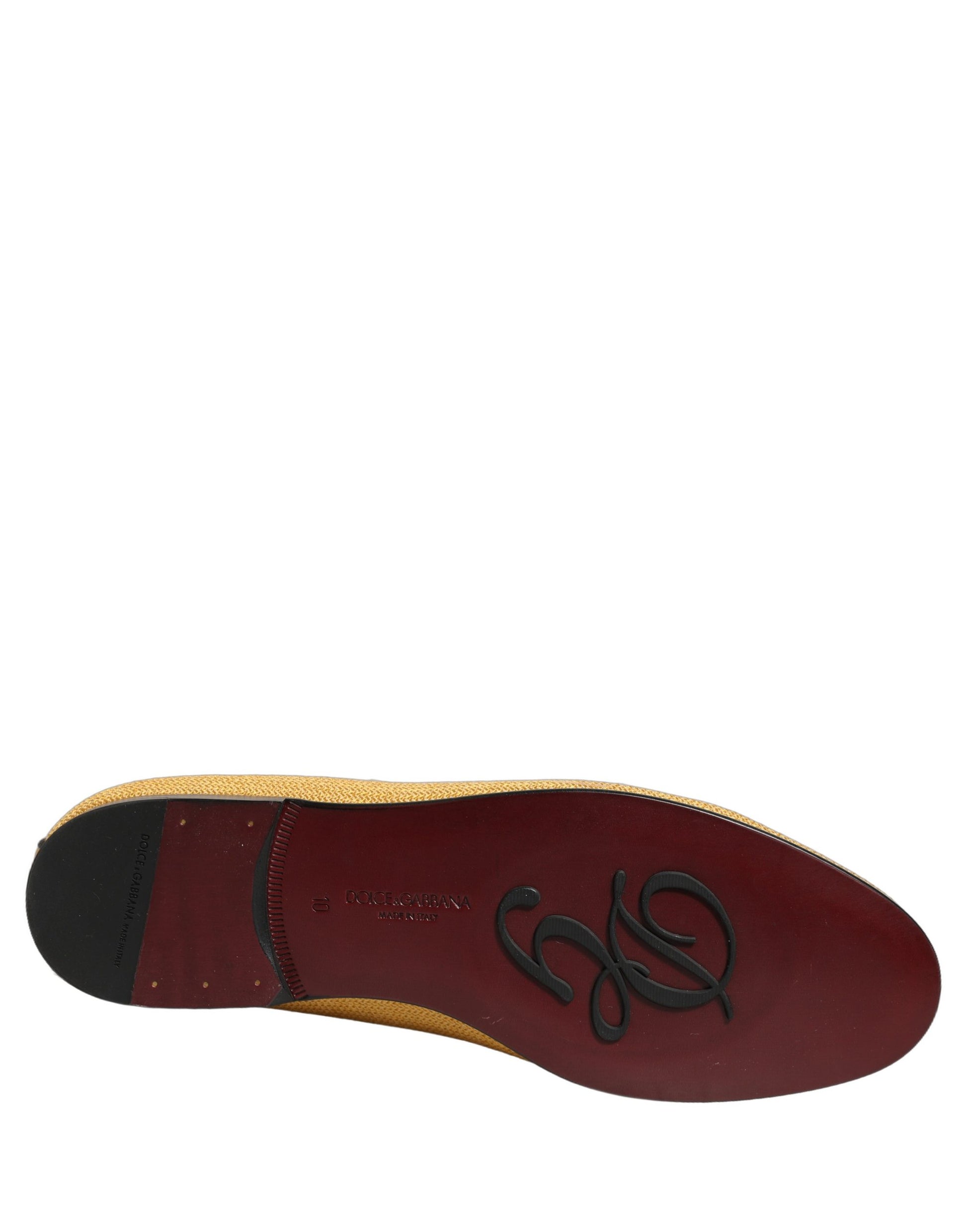 Dolce & Gabbana Yellow Woven Men Slip On Dress Loafers Shoes Curated Luxury Accessories by Orvyn