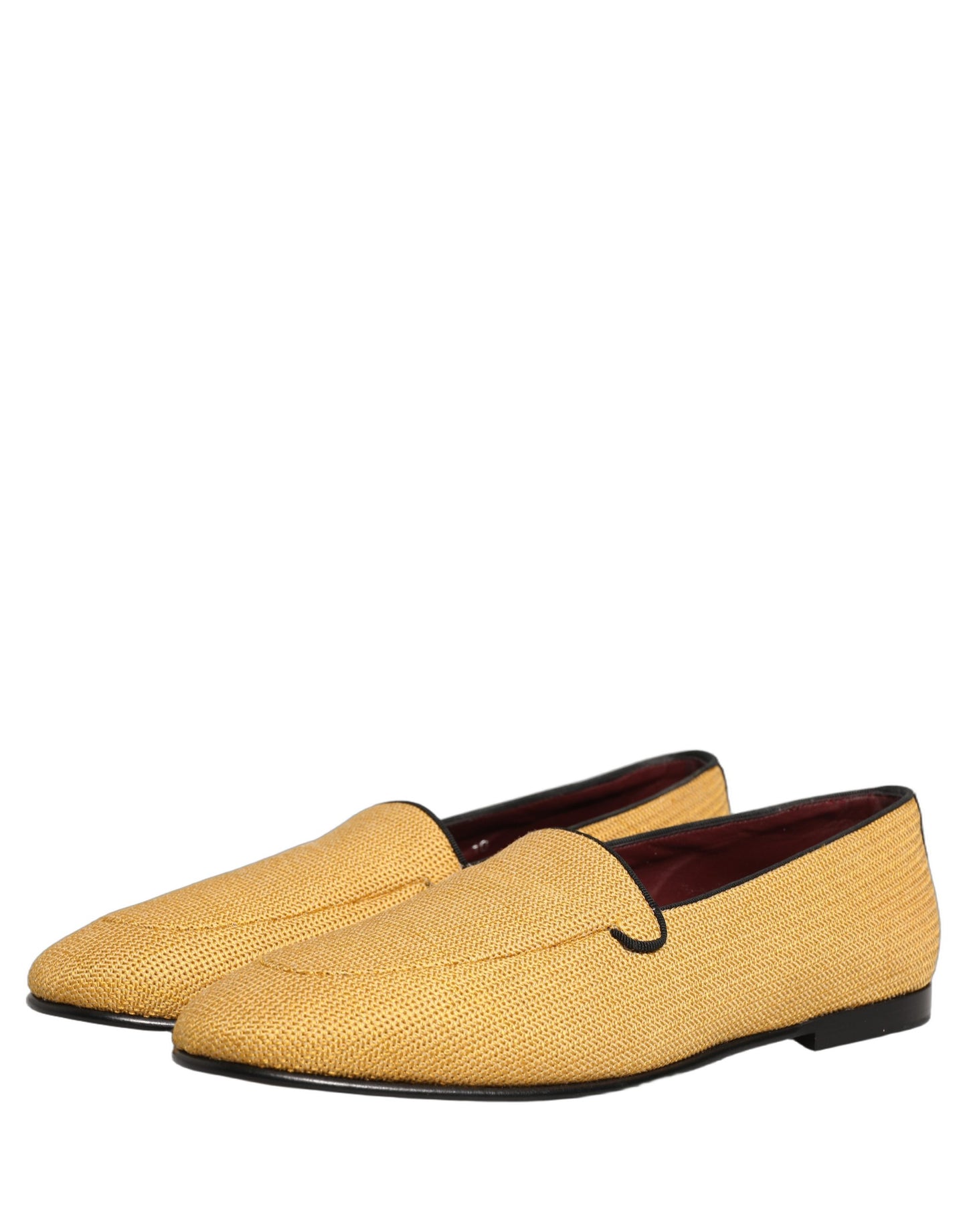 Dolce & Gabbana Yellow Woven Men Slip On Dress Loafers Shoes Curated Luxury Accessories by Orvyn