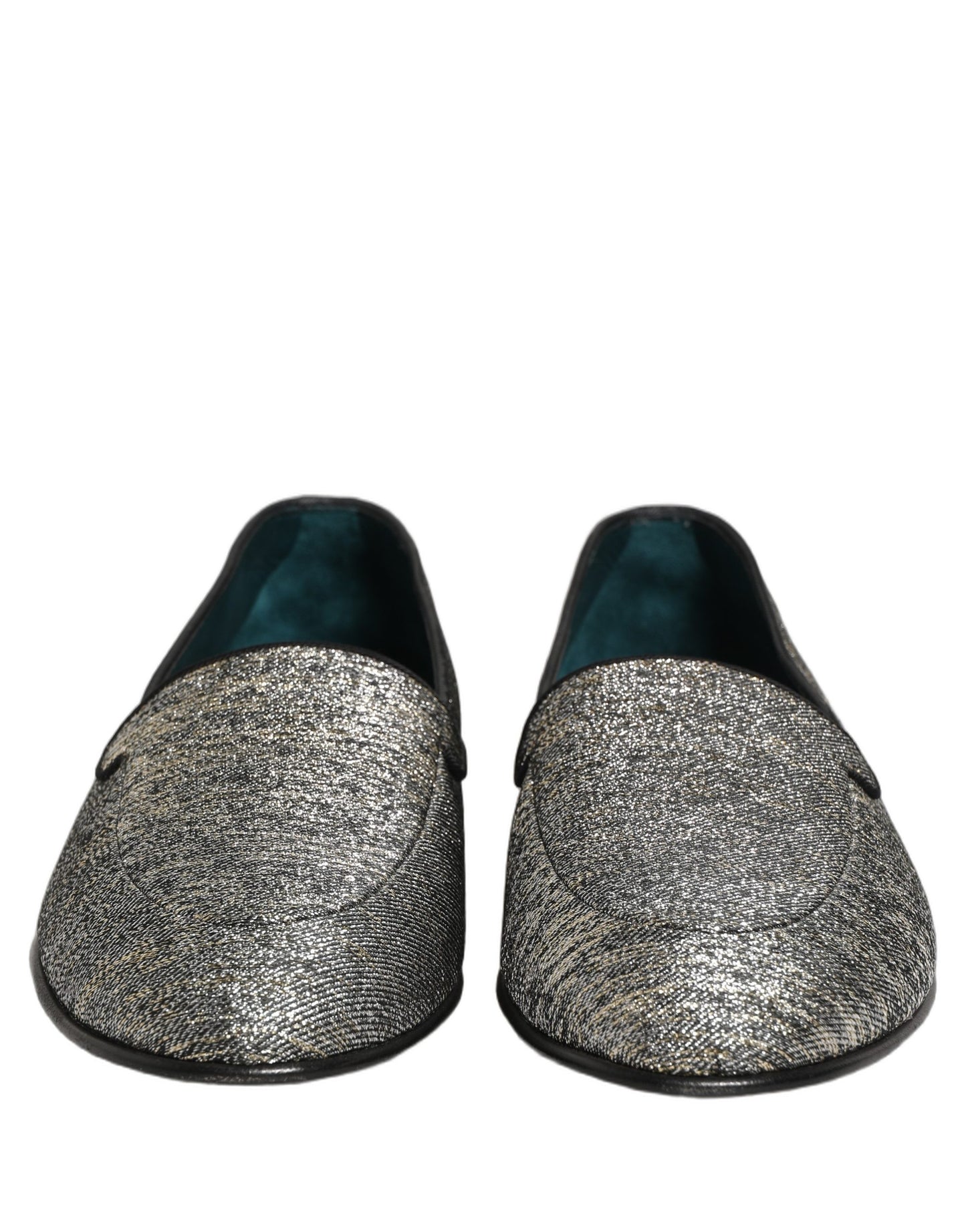 Dolce & Gabbana Gray Lurex Glitter Men Dress Loafers Shoes Curated Luxury Accessories by Orvyn