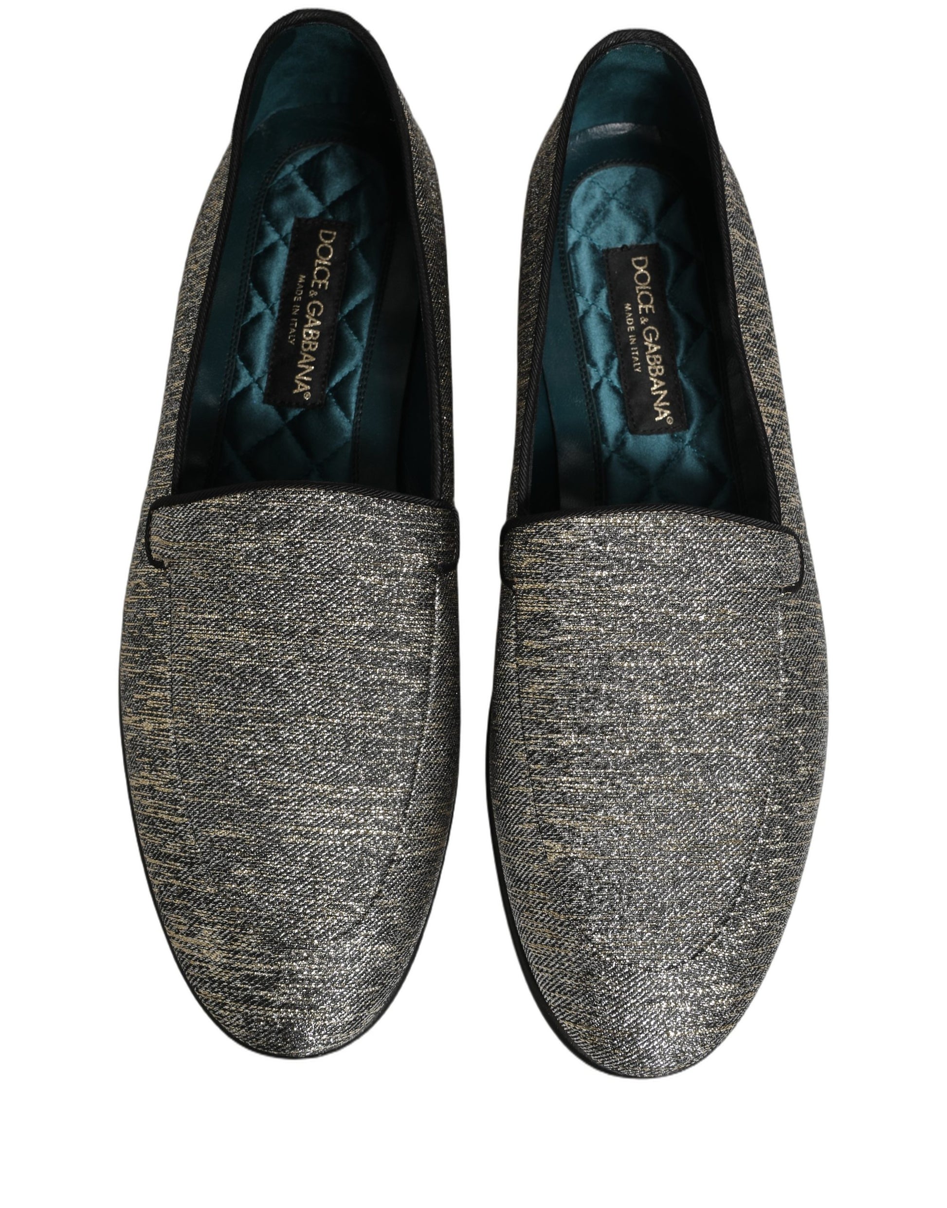 Dolce & Gabbana Gray Lurex Glitter Men Dress Loafers Shoes Curated Luxury Accessories by Orvyn