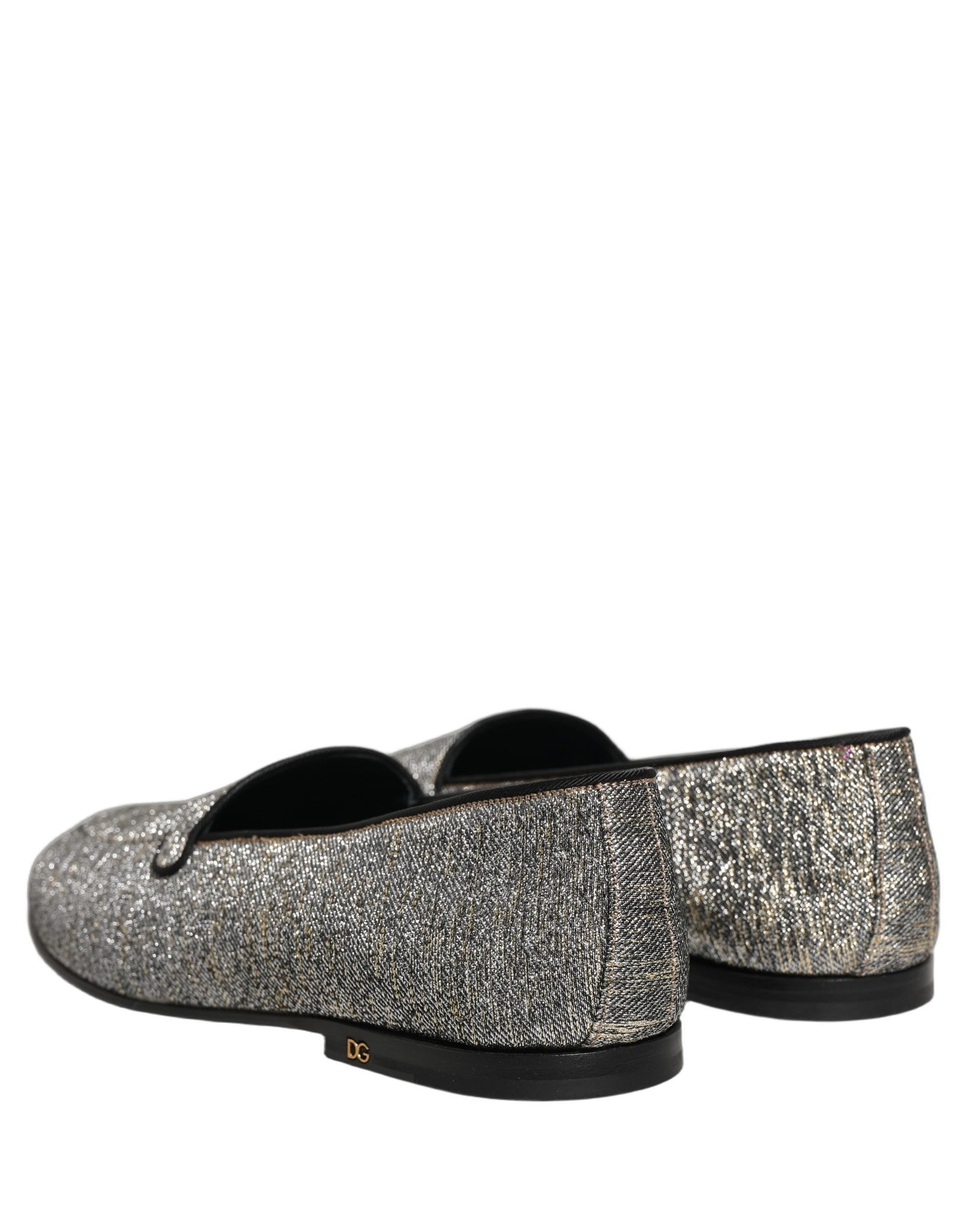 Dolce & Gabbana Gray Lurex Glitter Men Dress Loafers Shoes Curated Luxury Accessories by Orvyn