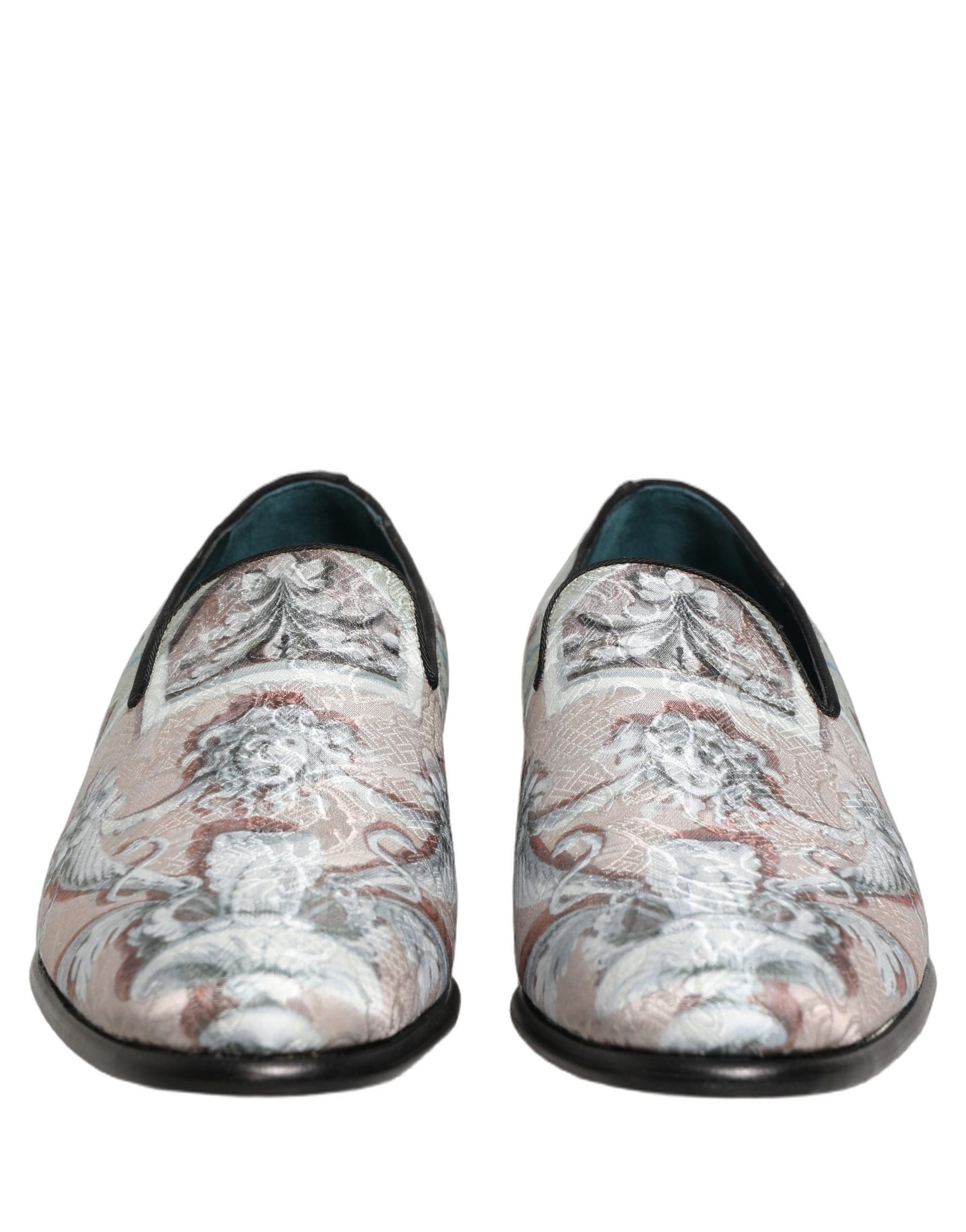 Dolce & Gabbana Multicolor Velvet Baroque Dress Loafers Shoes Curated Luxury Accessories by Orvyn