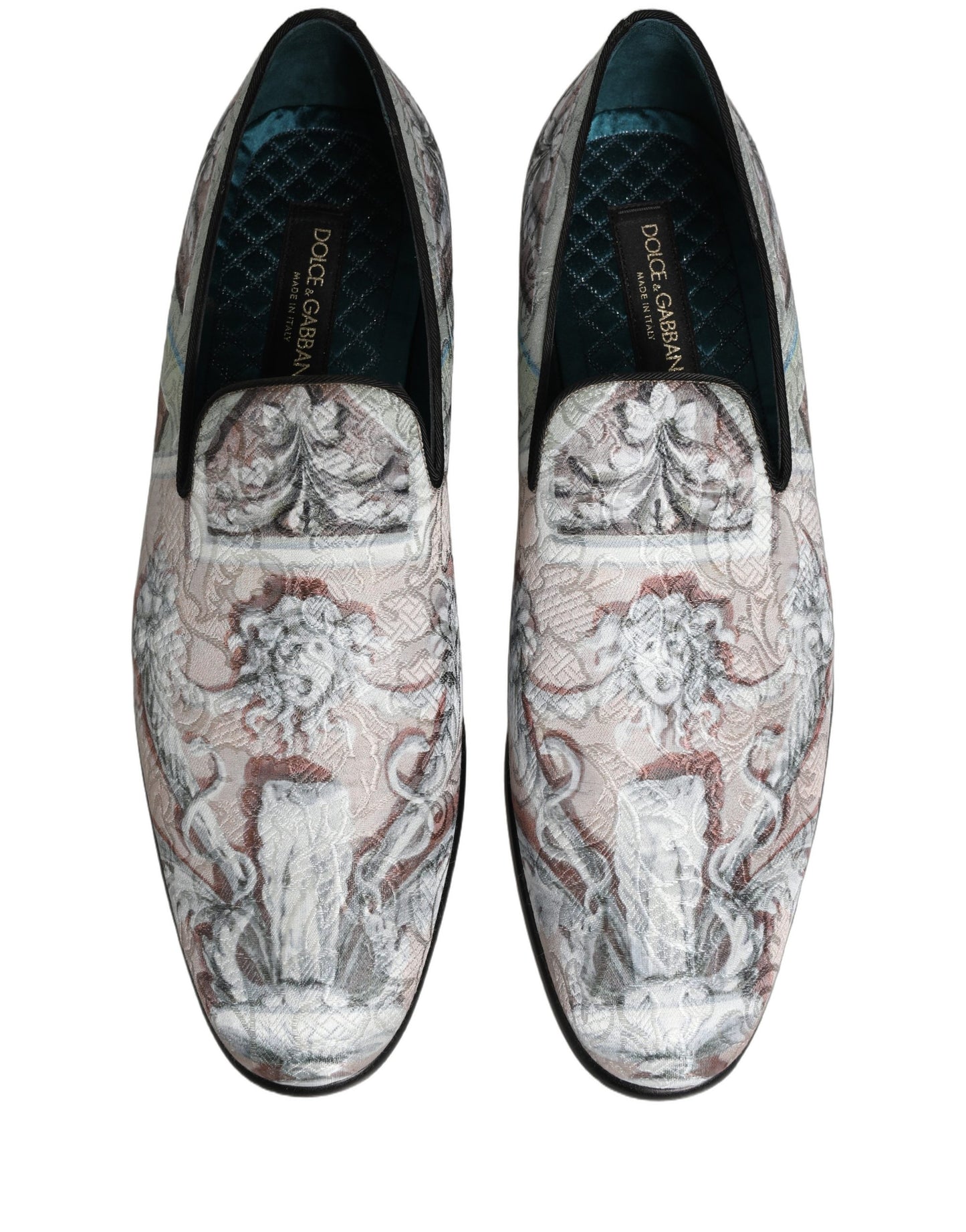 Dolce & Gabbana Multicolor Velvet Baroque Dress Loafers Shoes Curated Luxury Accessories by Orvyn