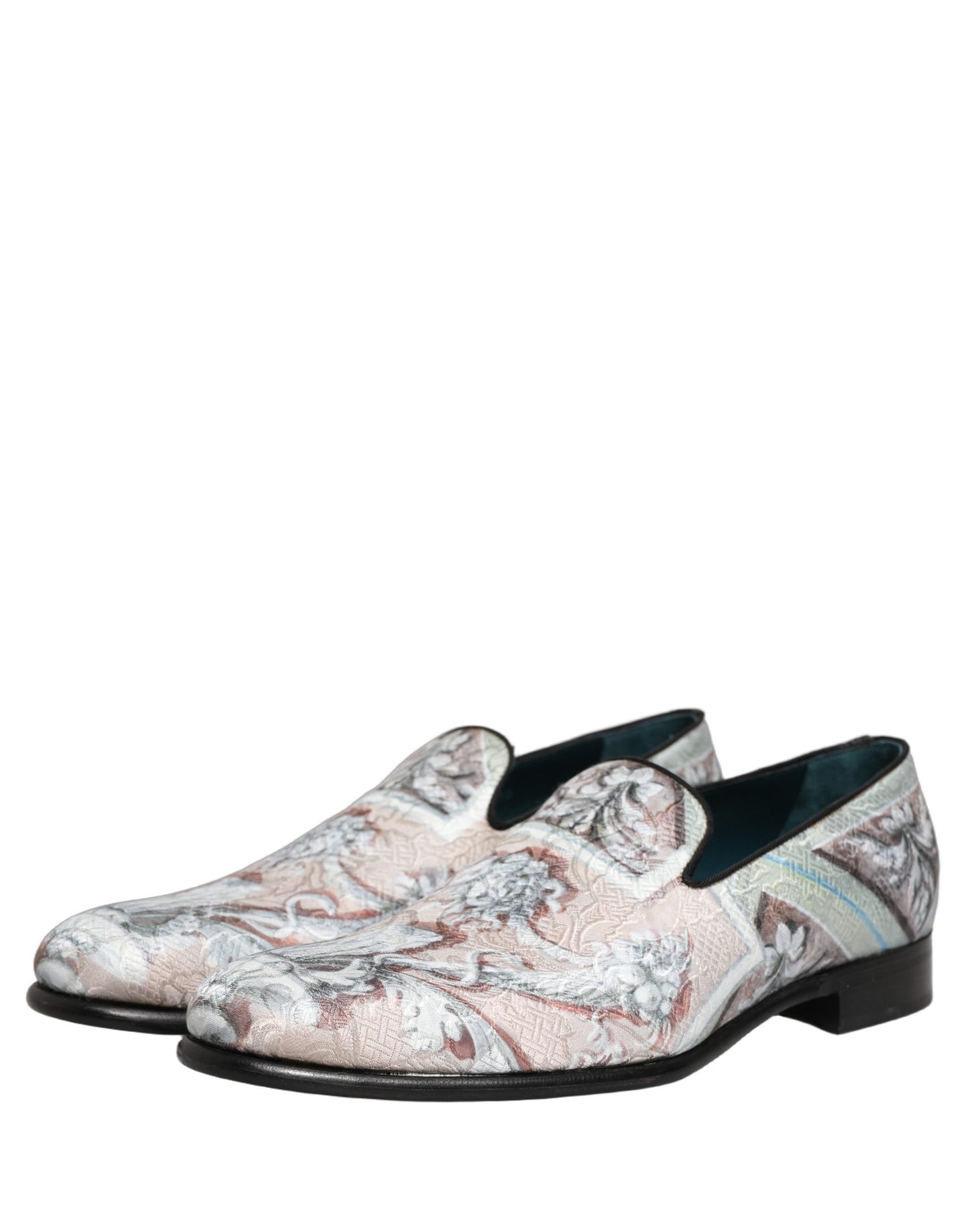 Dolce & Gabbana Multicolor Velvet Baroque Dress Loafers Shoes Curated Luxury Accessories by Orvyn