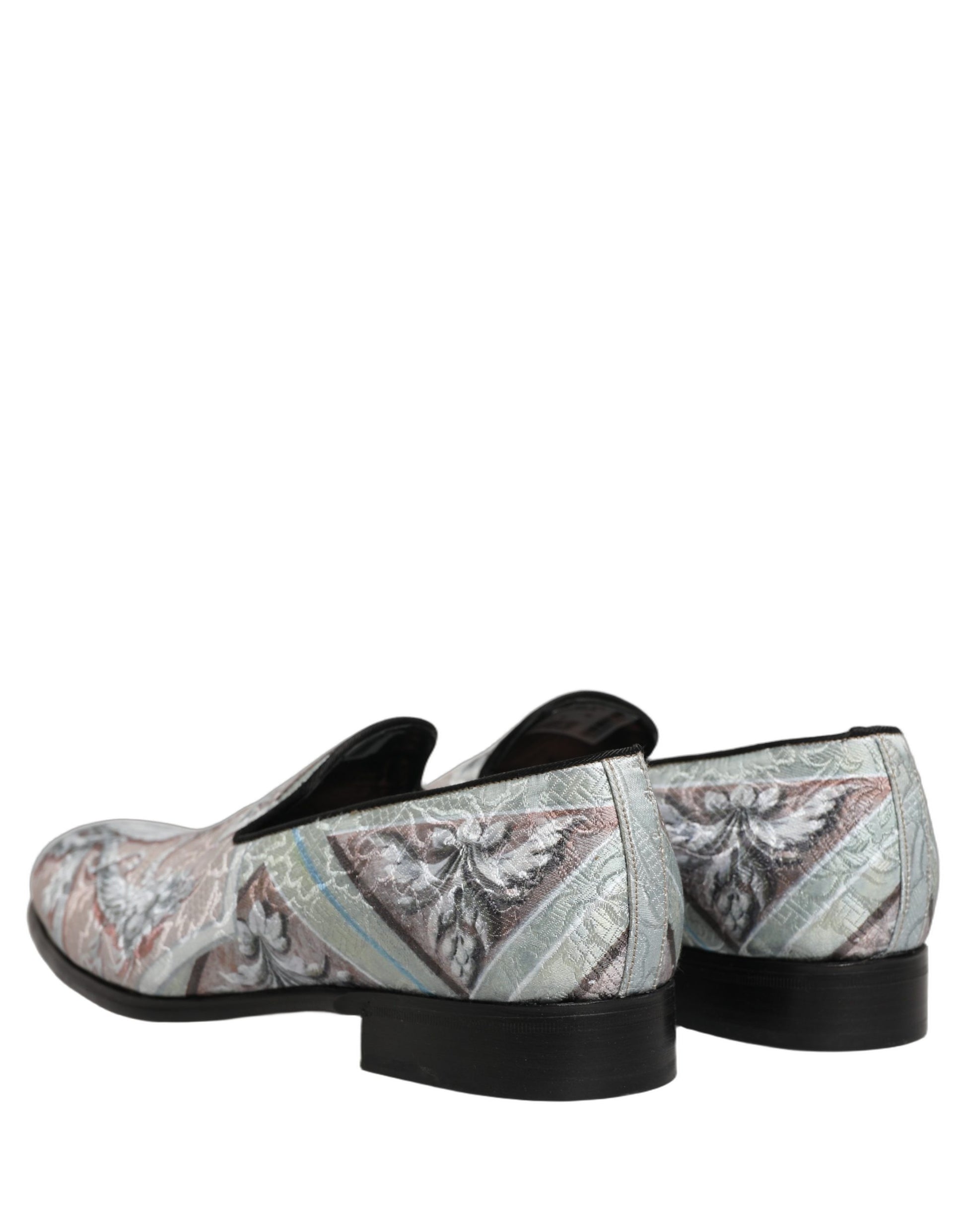 Dolce & Gabbana Multicolor Velvet Baroque Dress Loafers Shoes Curated Luxury Accessories by Orvyn