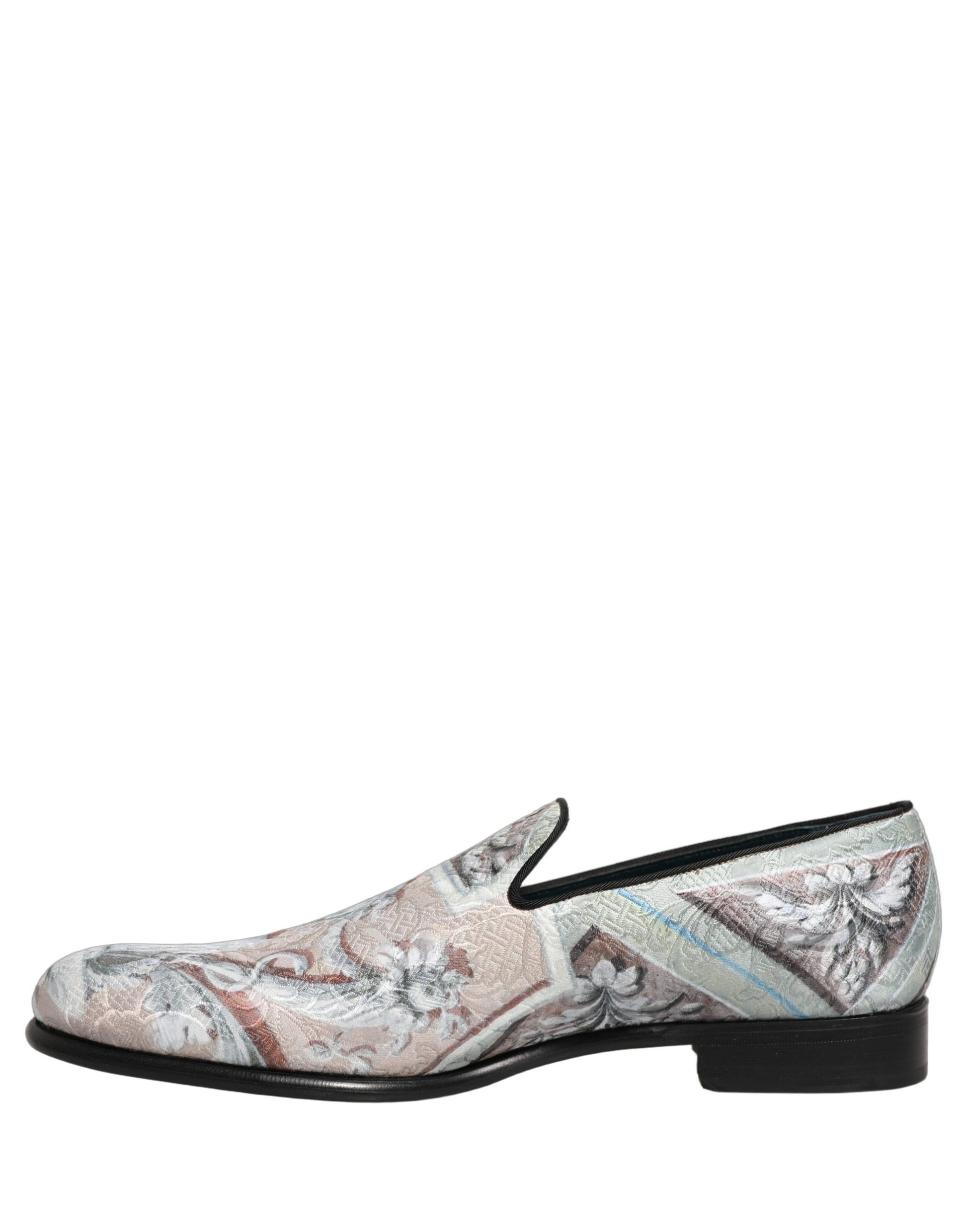 Dolce & Gabbana Multicolor Velvet Baroque Dress Loafers Shoes Curated Luxury Accessories by Orvyn