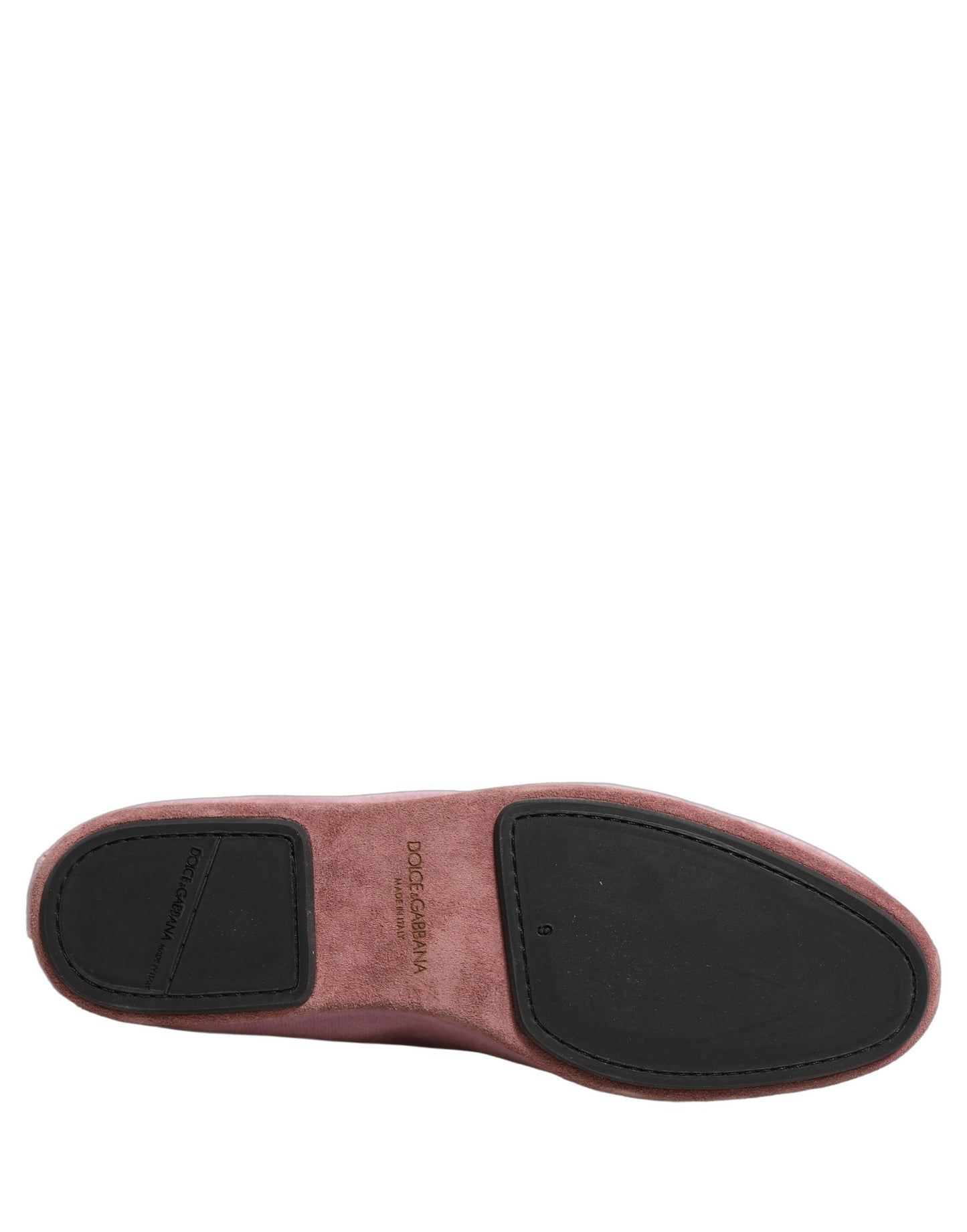 Dolce & Gabbana Pink Velvet Slip On Men Flats Loafers Shoes Curated Luxury Accessories by Orvyn