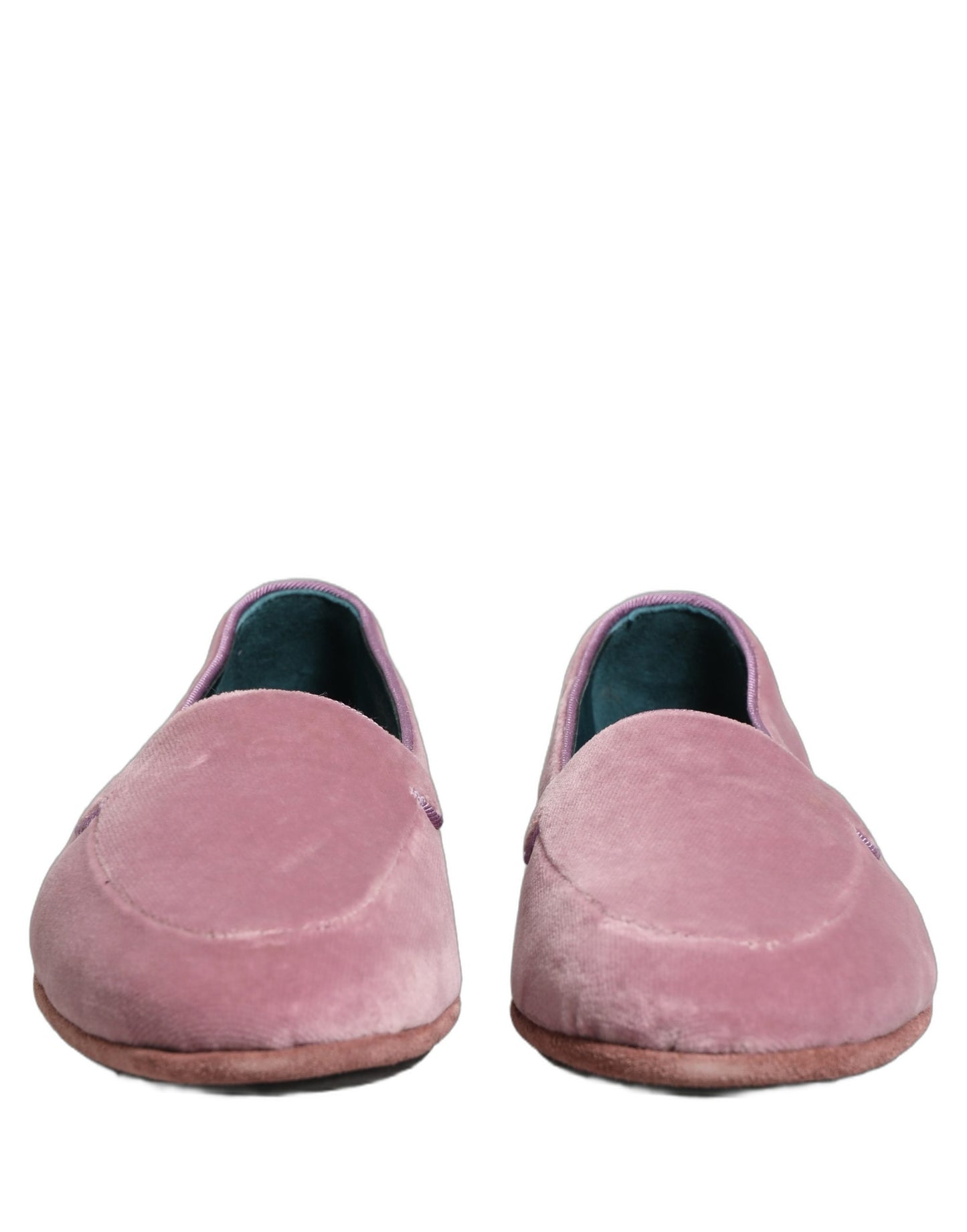 Dolce & Gabbana Pink Velvet Slip On Men Flats Loafers Shoes Curated Luxury Accessories by Orvyn