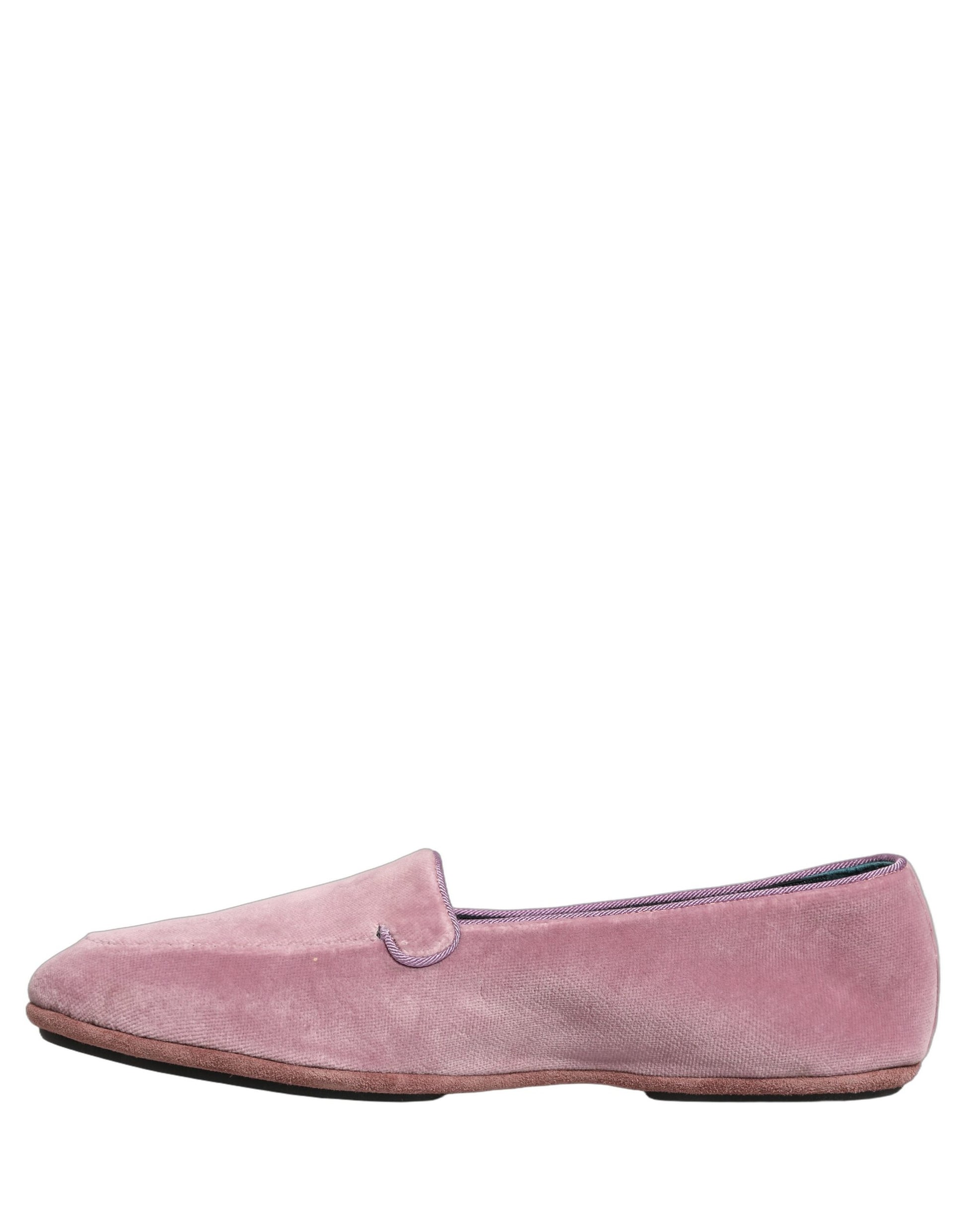 Dolce & Gabbana Pink Velvet Slip On Men Flats Loafers Shoes Curated Luxury Accessories by Orvyn