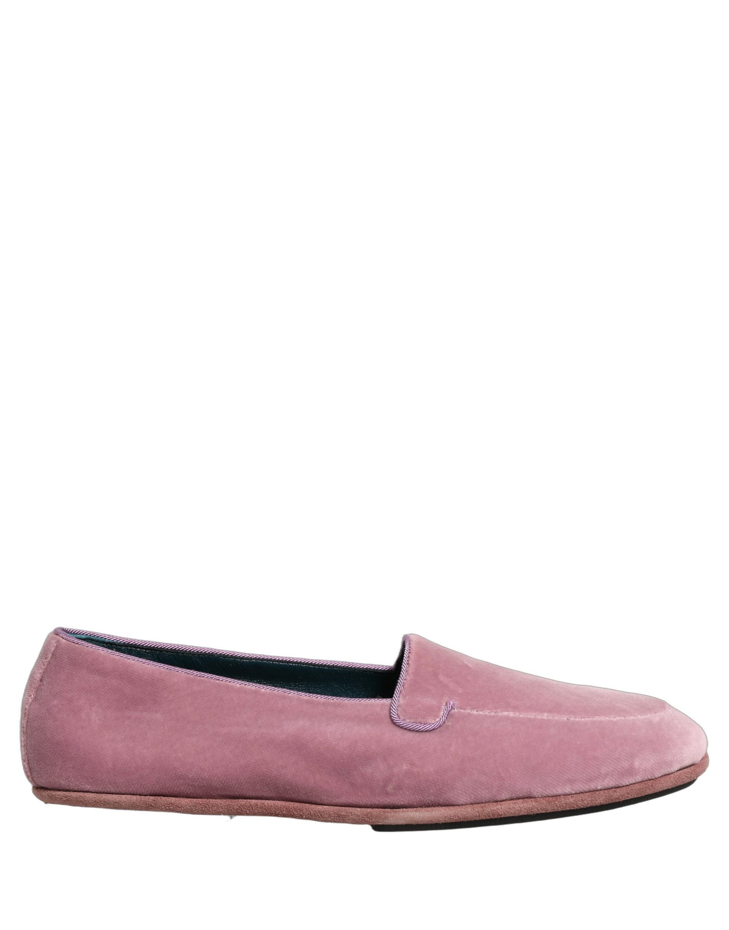 Dolce & Gabbana Pink Velvet Slip On Men Flats Loafers Shoes Curated Luxury Accessories by Orvyn
