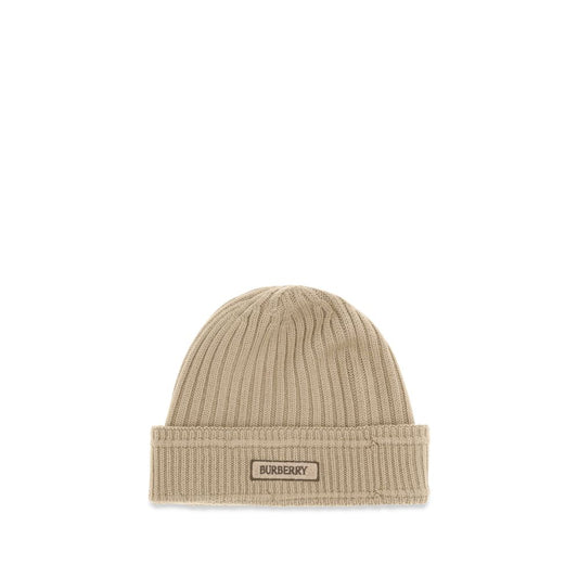 Burberry Beige Wool Oves Aries Beanie Curated Luxury Accessories by Orvyn
