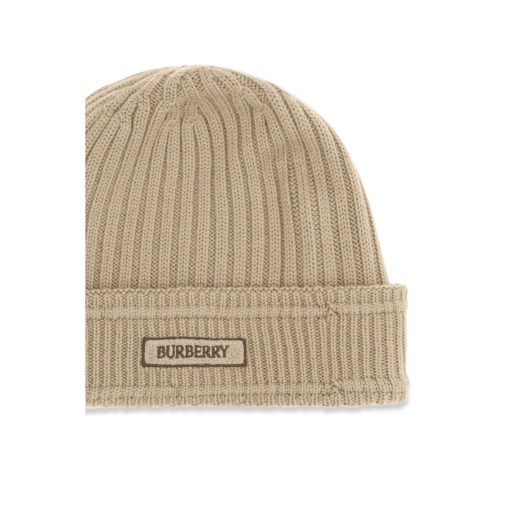 Burberry Beige Wool Oves Aries Beanie Curated Luxury Accessories by Orvyn