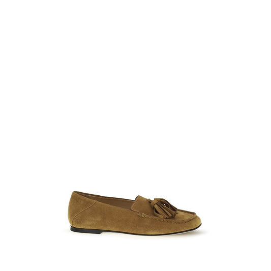 Dear Frances Beige Calf Leather Bos Taurus Slip-On Loafers Curated Luxury Accessories by Orvyn