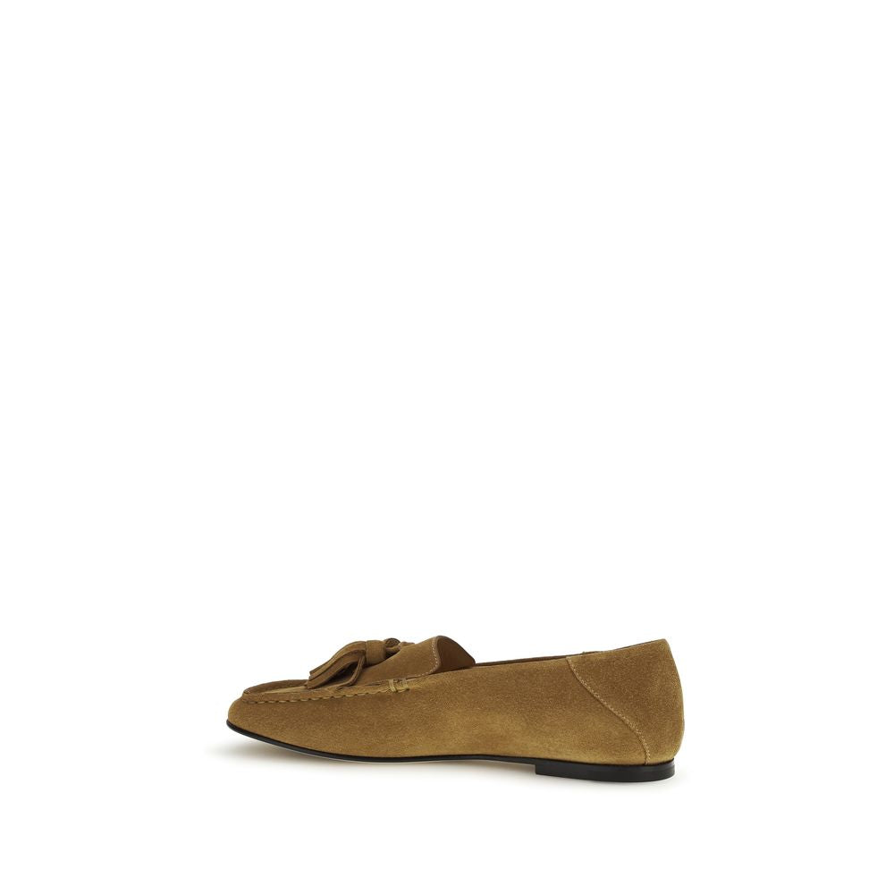 Dear Frances Beige Calf Leather Bos Taurus Slip-On Loafers Curated Luxury Accessories by Orvyn