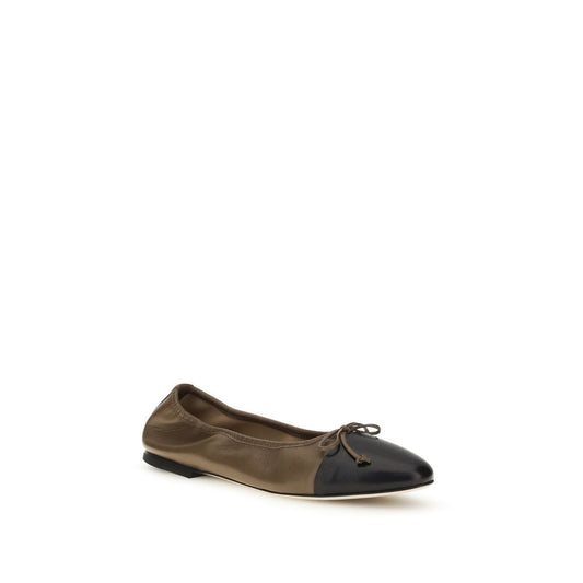 Dear Frances Brown Calf Leather Bos Taurus Ballet Flats Curated Luxury Accessories by Orvyn