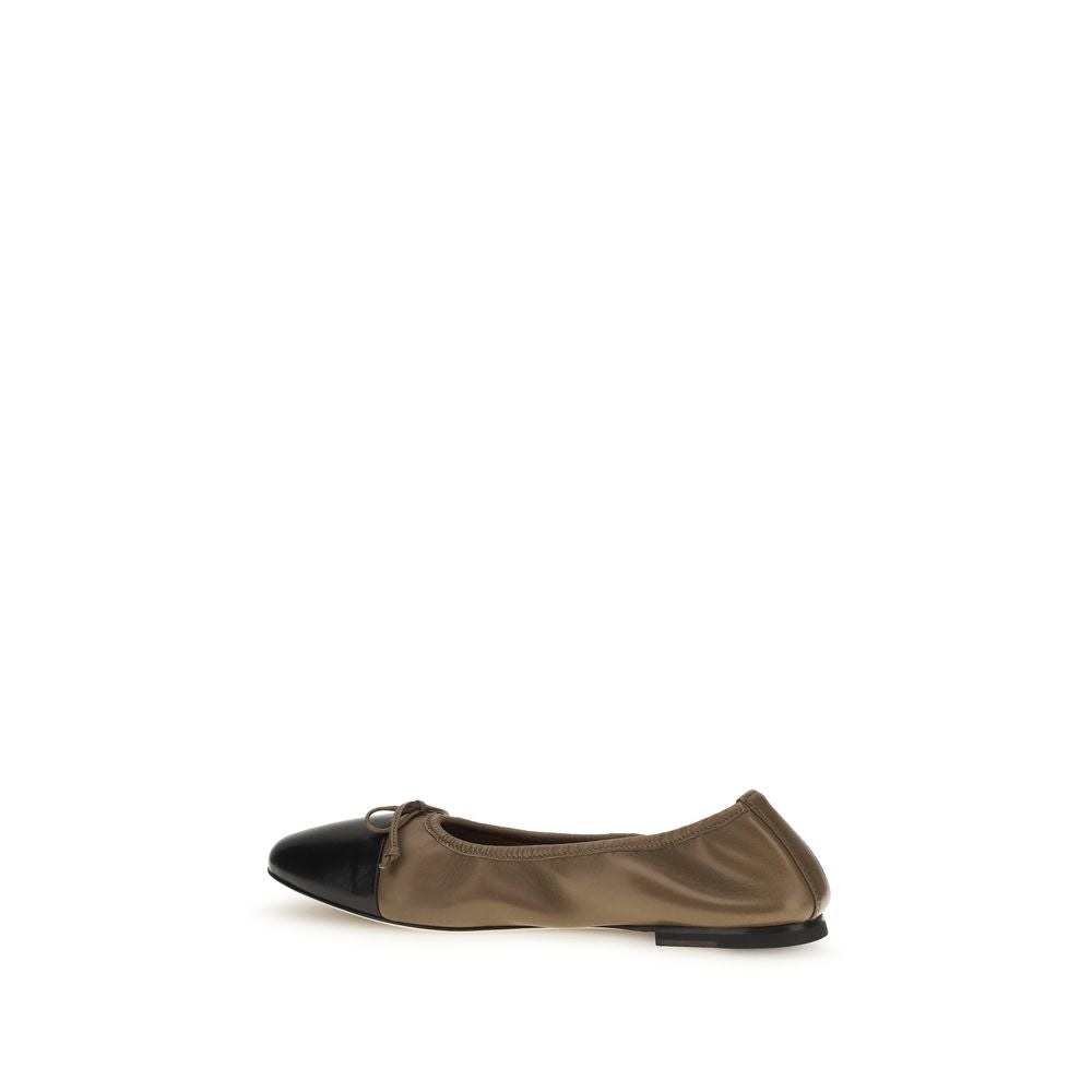 Dear Frances Brown Calf Leather Bos Taurus Ballet Flats Curated Luxury Accessories by Orvyn