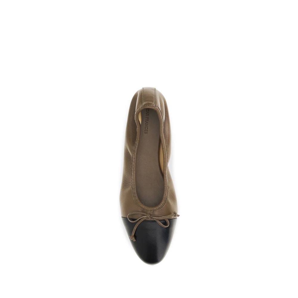 Dear Frances Brown Calf Leather Bos Taurus Ballet Flats Curated Luxury Accessories by Orvyn