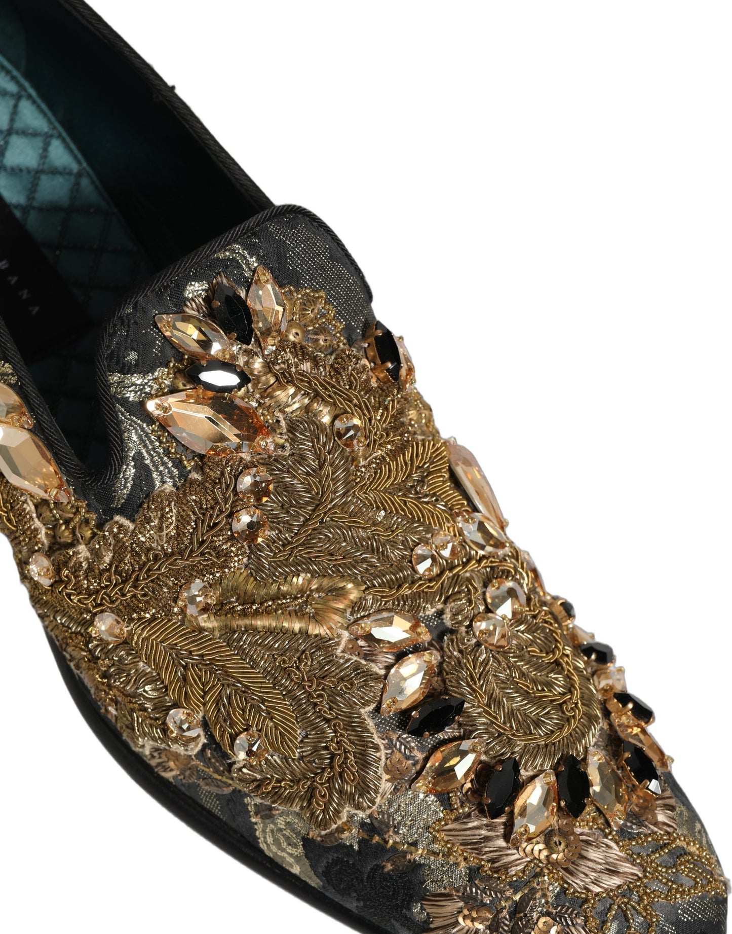 Dolce & Gabbana Black Velvet Embellished Dress Loafers Shoes Curated Luxury Accessories by Orvyn