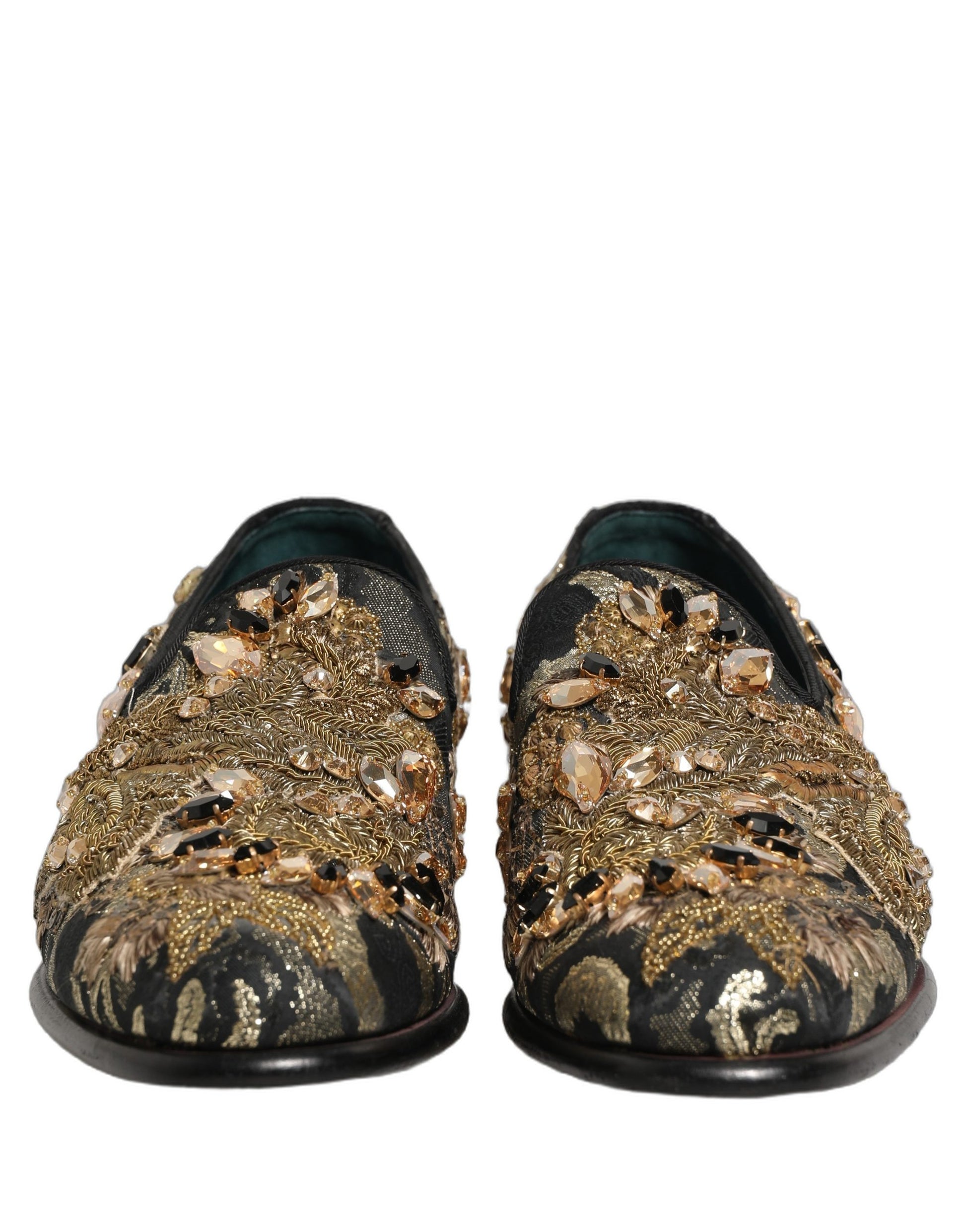 Dolce & Gabbana Black Velvet Embellished Dress Loafers Shoes Curated Luxury Accessories by Orvyn