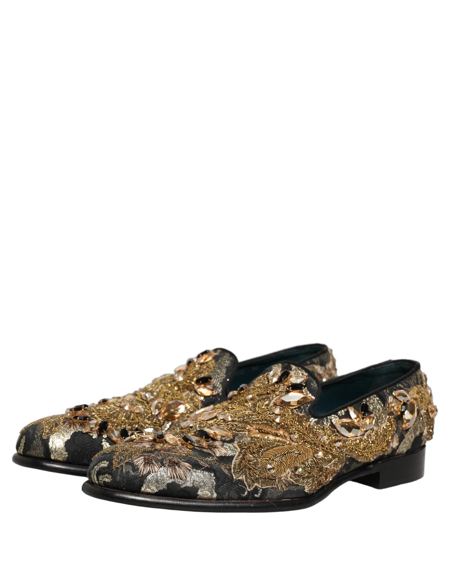 Dolce & Gabbana Black Velvet Embellished Dress Loafers Shoes Curated Luxury Accessories by Orvyn