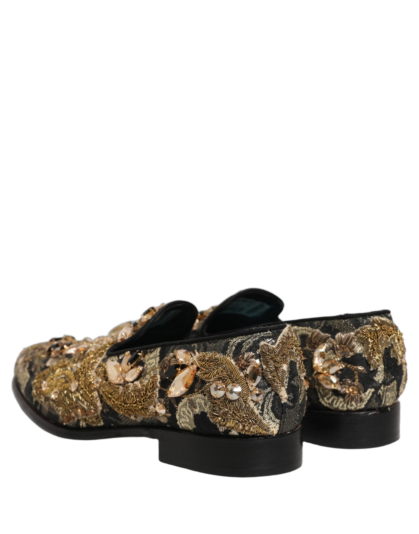 Dolce & Gabbana Black Velvet Embellished Dress Loafers Shoes Curated Luxury Accessories by Orvyn