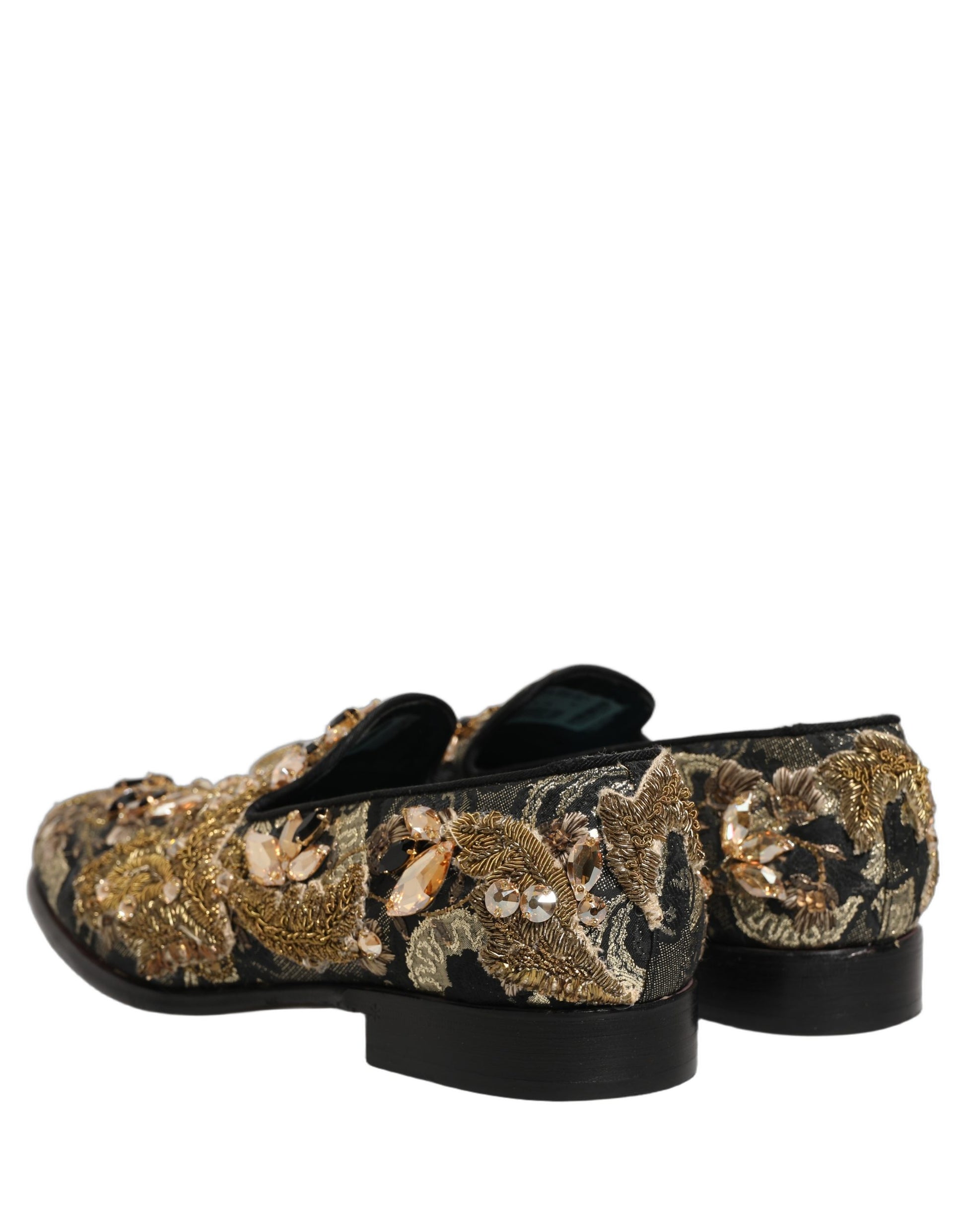Dolce & Gabbana Black Velvet Embellished Dress Loafers Shoes Curated Luxury Accessories by Orvyn