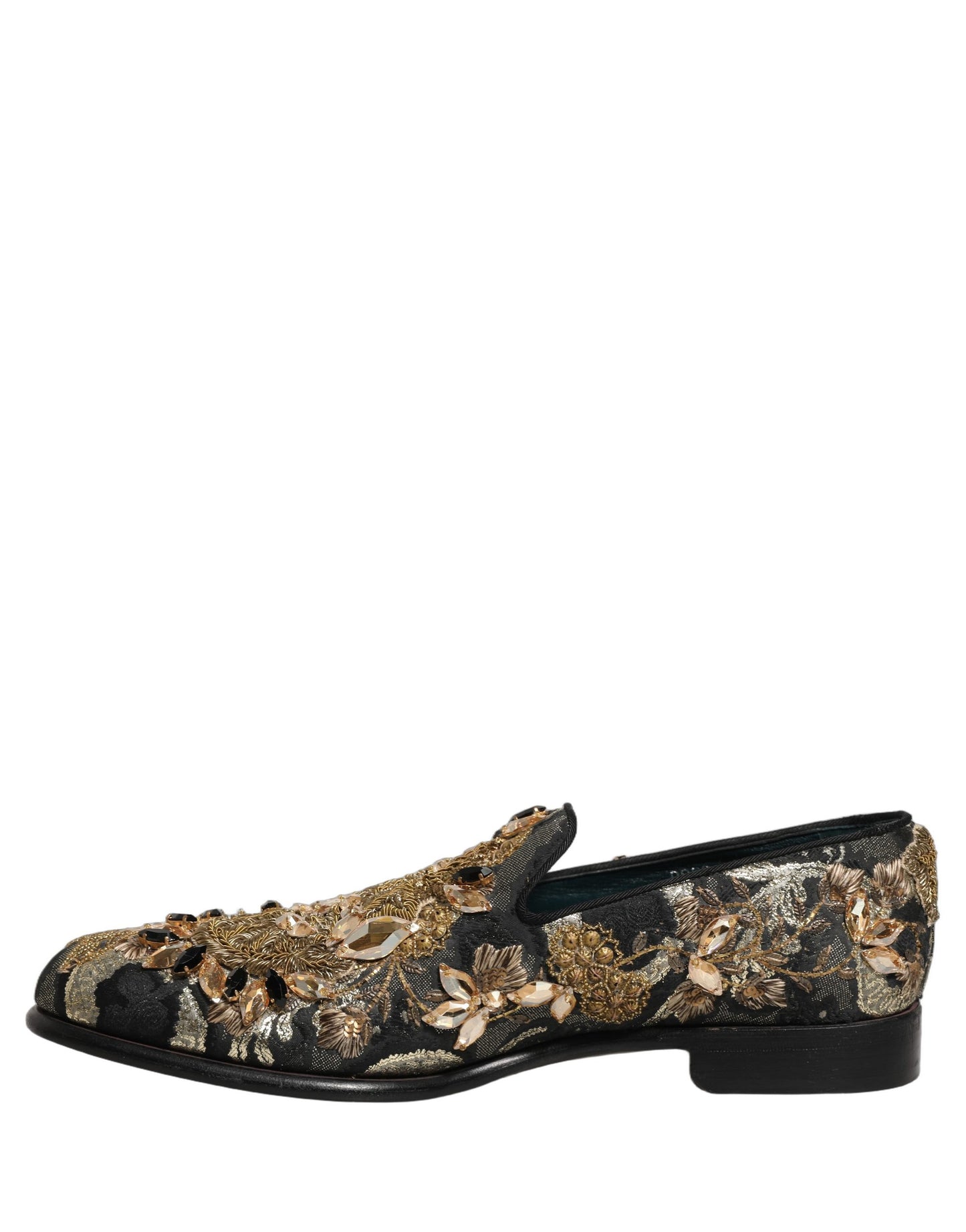 Dolce & Gabbana Black Velvet Embellished Dress Loafers Shoes Curated Luxury Accessories by Orvyn