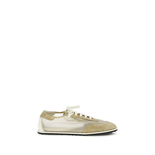 Dear Frances Beige Calf Leather Bos Taurus Low Top Sneakers Curated Luxury Accessories by Orvyn
