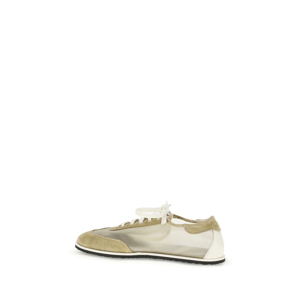 Dear Frances Beige Calf Leather Bos Taurus Low Top Sneakers Curated Luxury Accessories by Orvyn