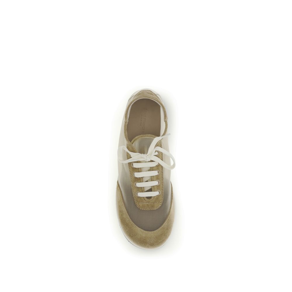 Dear Frances Beige Calf Leather Bos Taurus Low Top Sneakers Curated Luxury Accessories by Orvyn