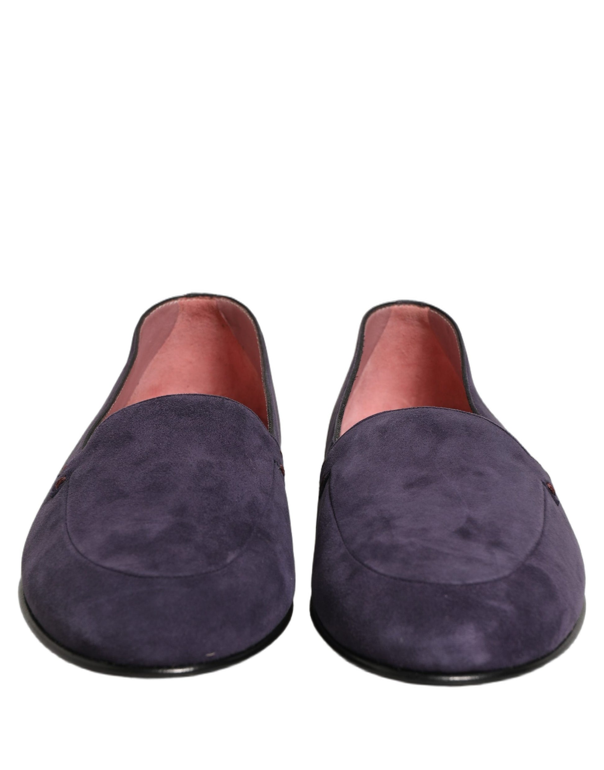 Dolce & Gabbana Violet Velvet Slip On Men Flats Loafers Shoes Curated Luxury Accessories by Orvyn