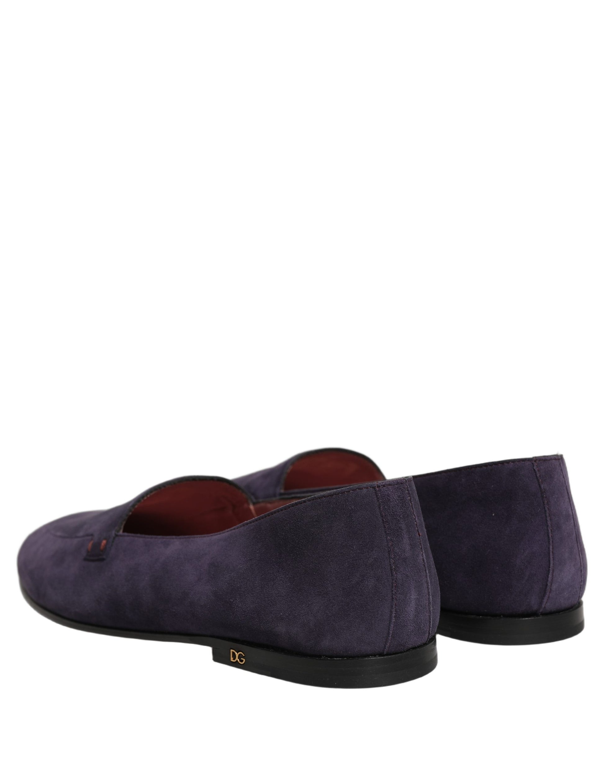Dolce & Gabbana Violet Velvet Slip On Men Flats Loafers Shoes Curated Luxury Accessories by Orvyn