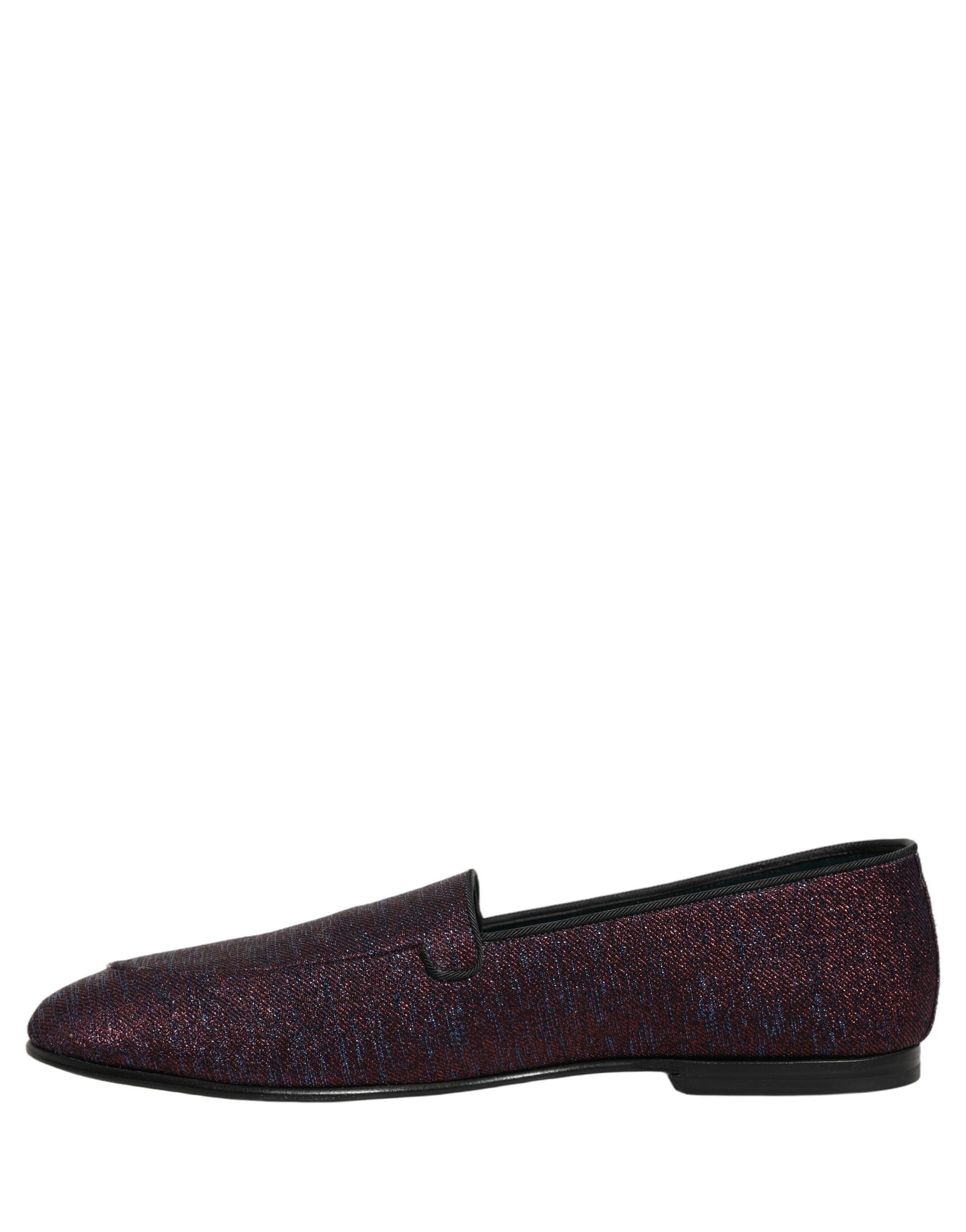 Dolce & Gabbana Maroon Glitter Lurex Logo Dress Loafers Shoes Curated Luxury Accessories by Orvyn