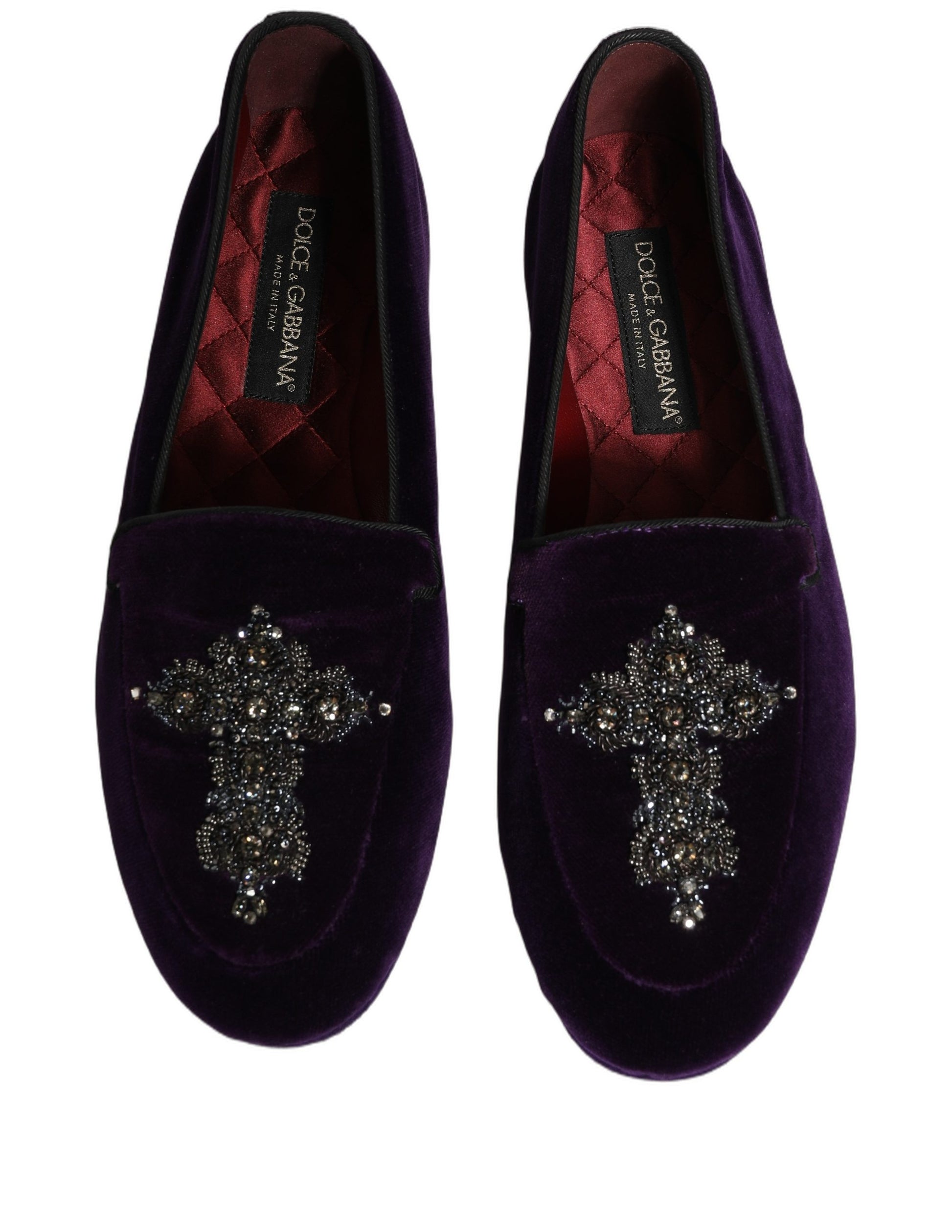 Dolce & Gabbana Violet Suede Embellished Dress Loafers Shoes Curated Luxury Accessories by Orvyn