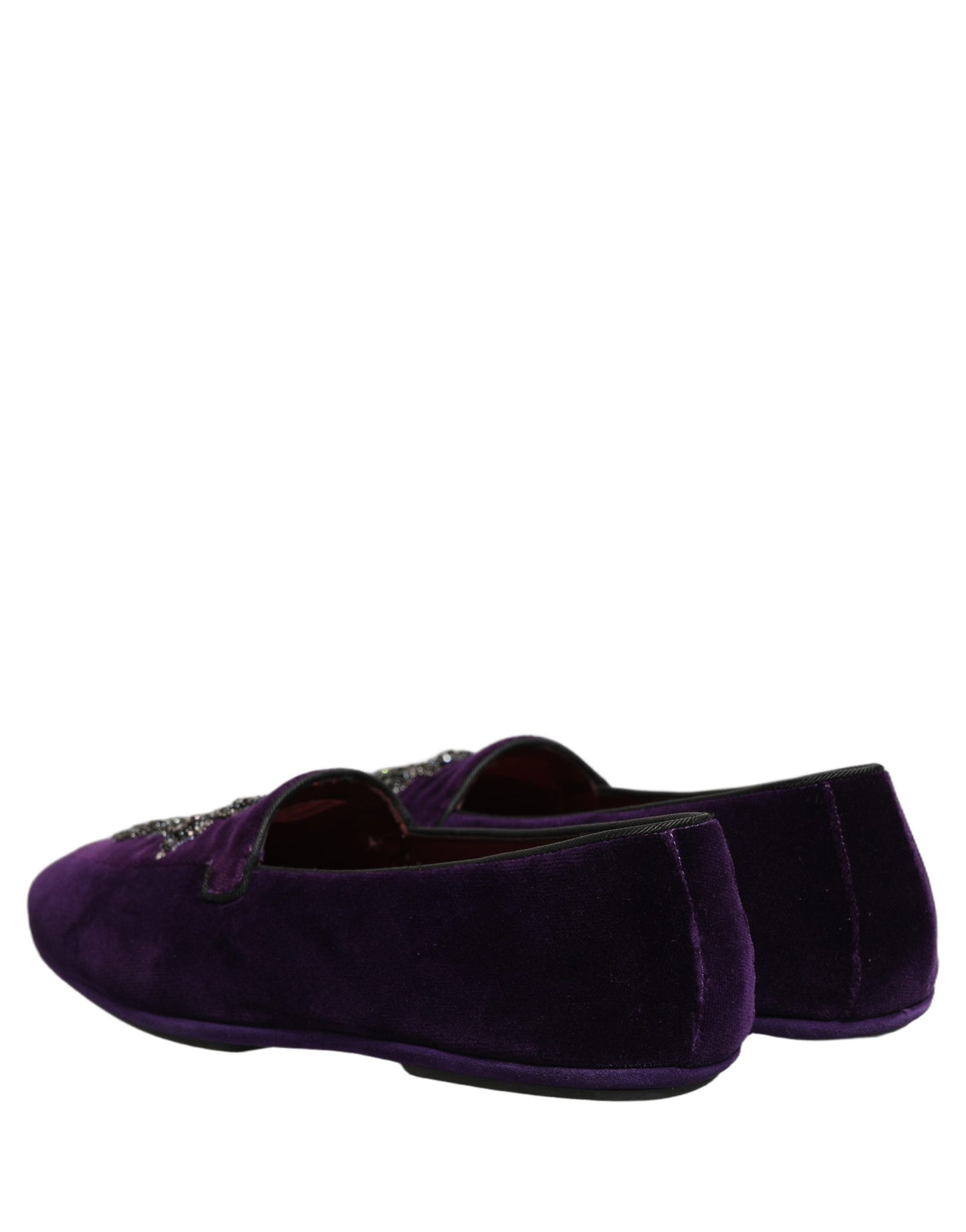 Dolce & Gabbana Violet Suede Embellished Dress Loafers Shoes Curated Luxury Accessories by Orvyn
