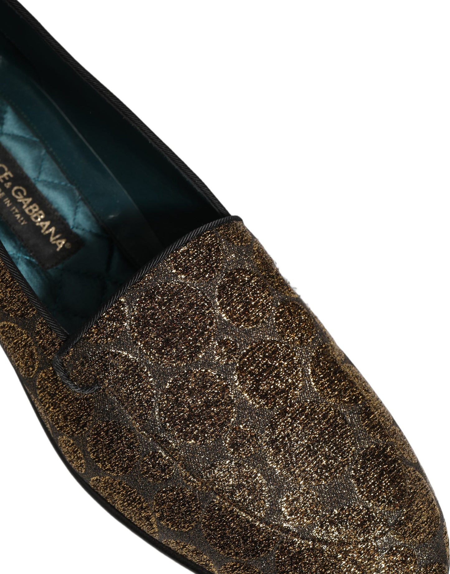 Dolce & Gabbana Gold Lurex Glitter Men Slip On Loafers Shoes Curated Luxury Accessories by Orvyn