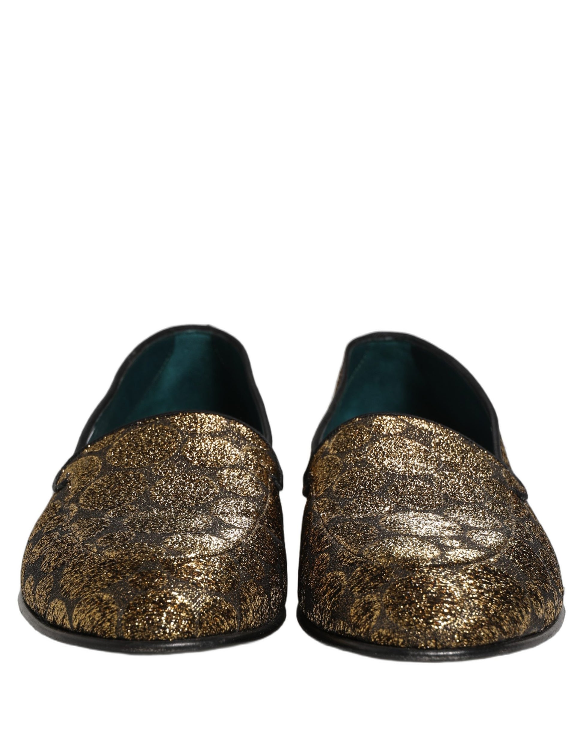 Dolce & Gabbana Gold Lurex Glitter Men Slip On Loafers Shoes Curated Luxury Accessories by Orvyn