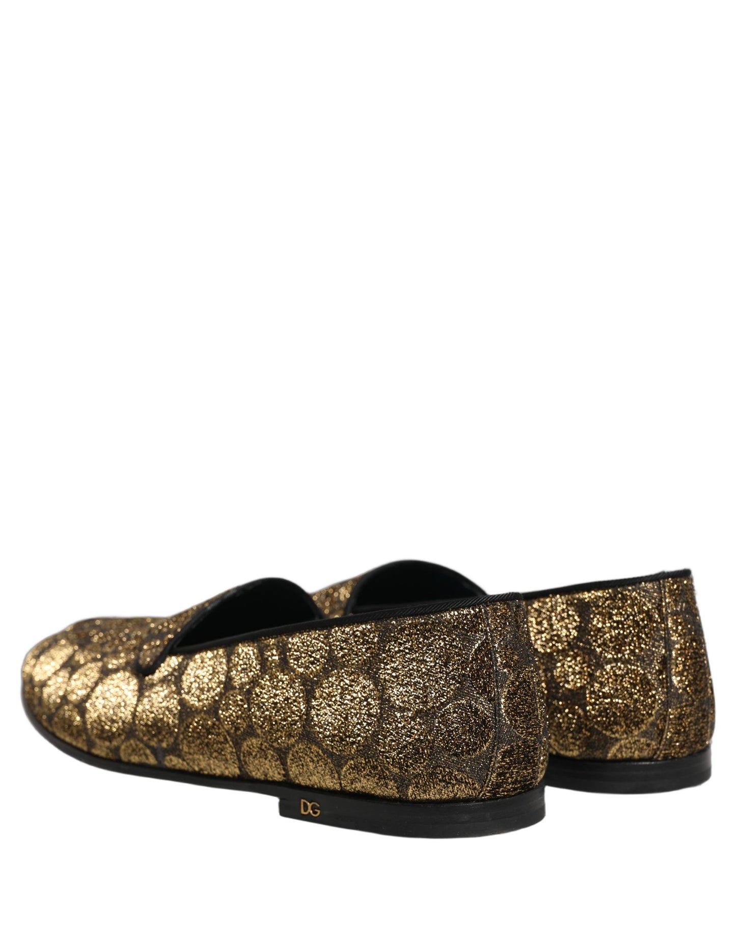 Dolce & Gabbana Gold Lurex Glitter Men Slip On Loafers Shoes Curated Luxury Accessories by Orvyn