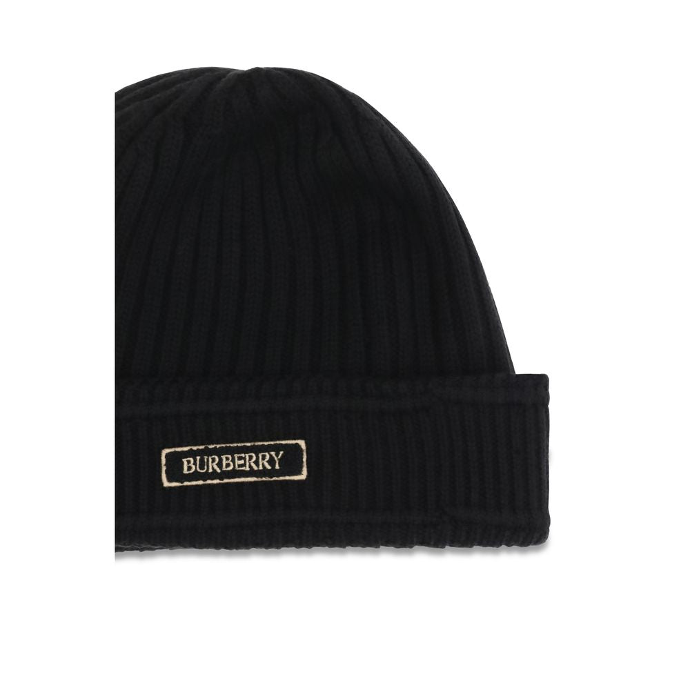 Burberry Black Wool Oves Aries Beanie Curated Luxury Accessories by Orvyn