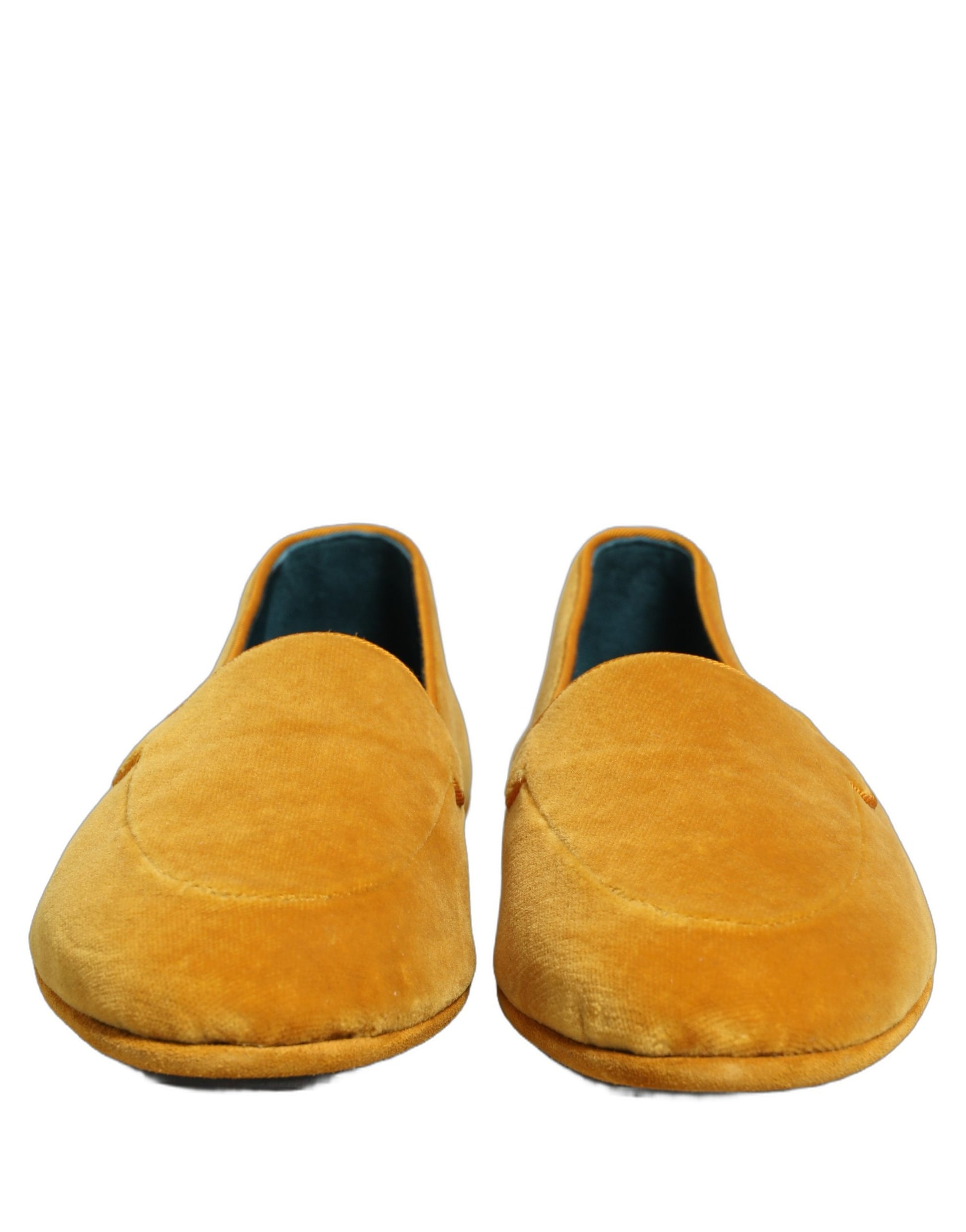 Dolce & Gabbana Yellow Velvet Slip On Men Dress Loafers Shoes Curated Luxury Accessories by Orvyn